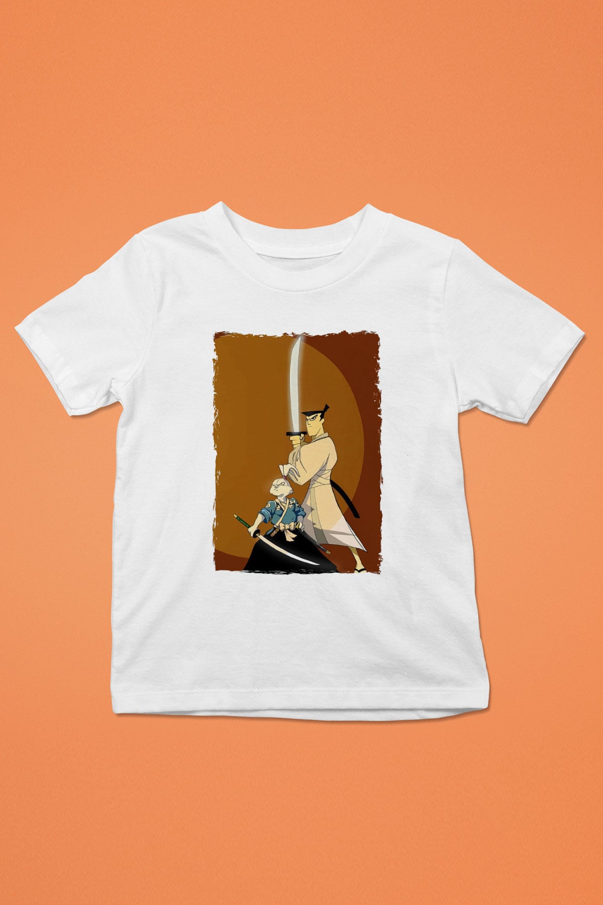 Samurai Jack Beyaz Unisex Çocuk Tişört