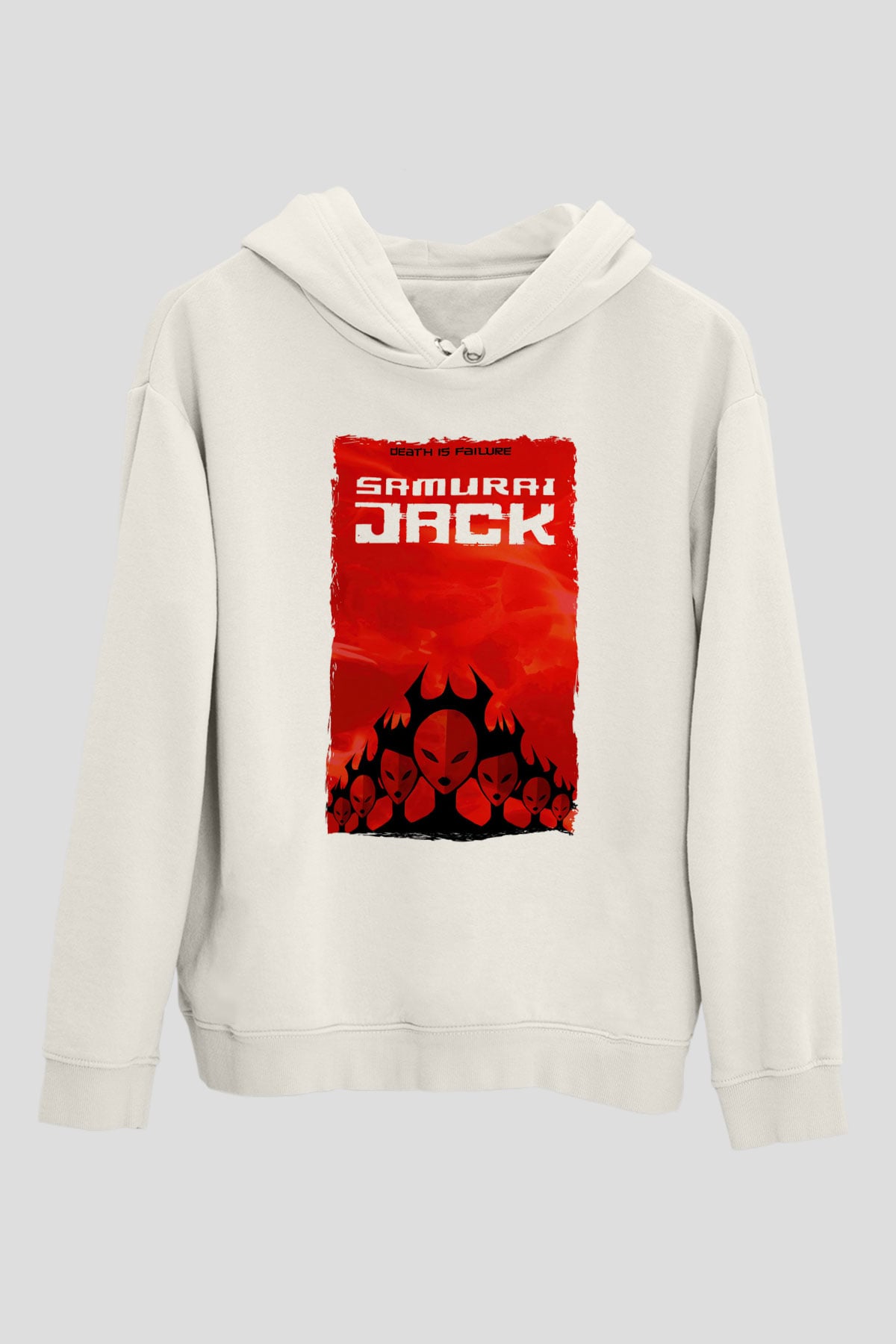 Samurai Jack Beyaz Unisex Hoodie