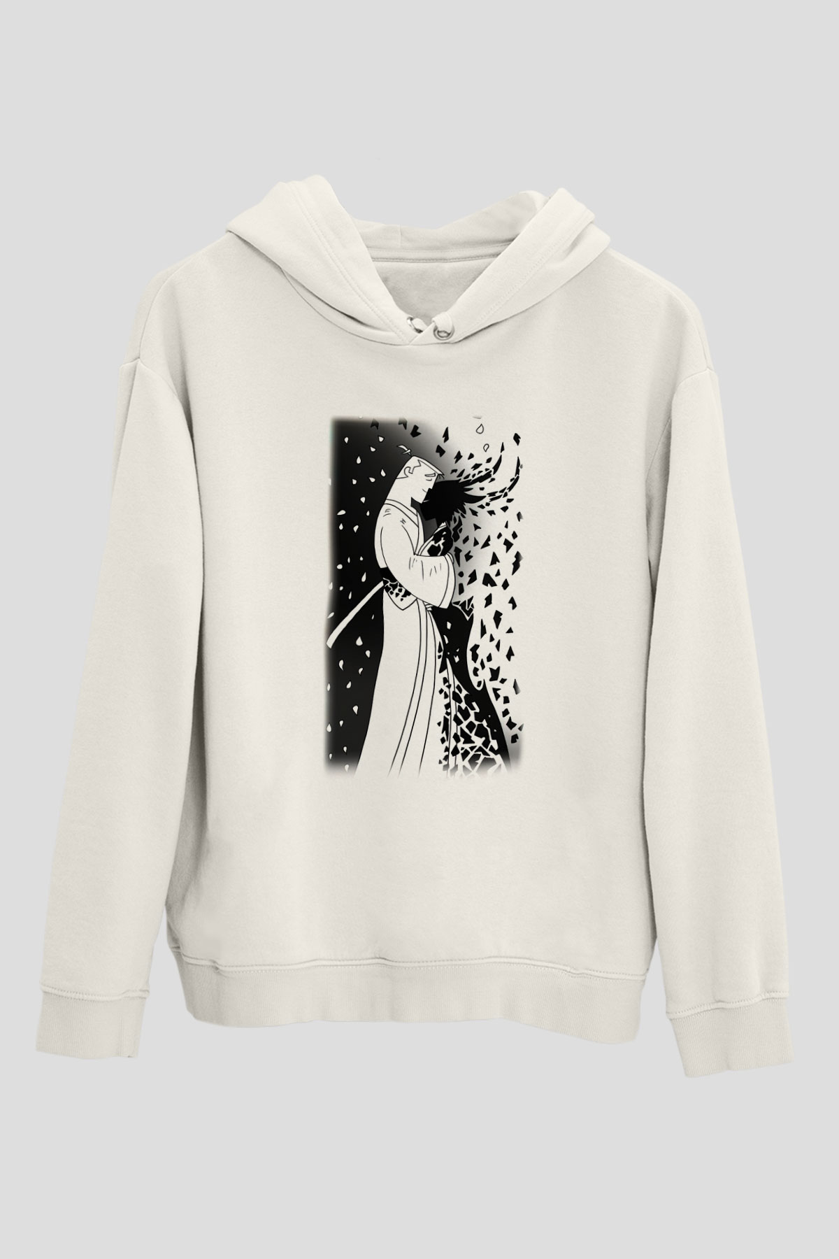Samurai Jack Beyaz Unisex Kapşonlu Sweatshirt