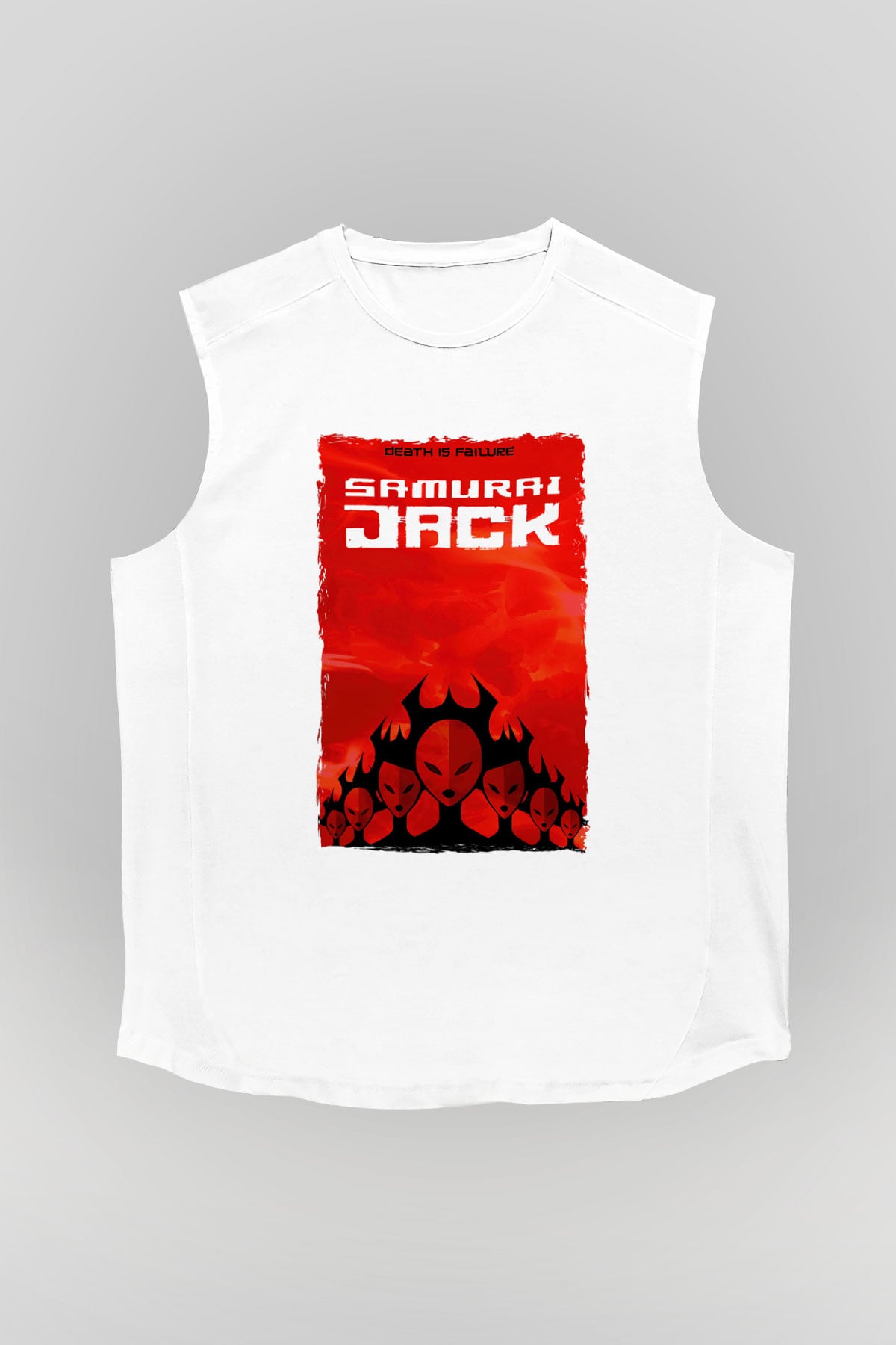 Samurai Jack Beyaz Unisex Kolsuz Tişört