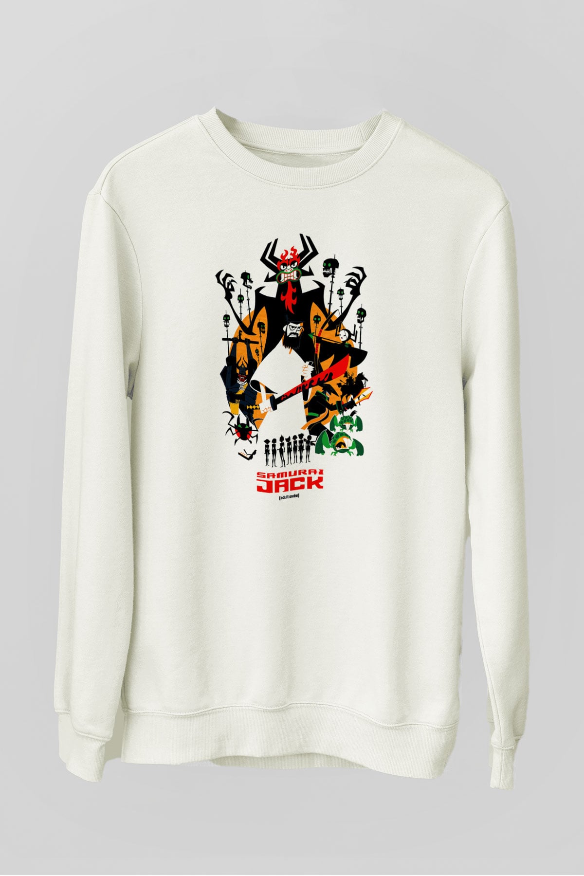 Samurai Jack Beyaz Unisex Sweatshirt