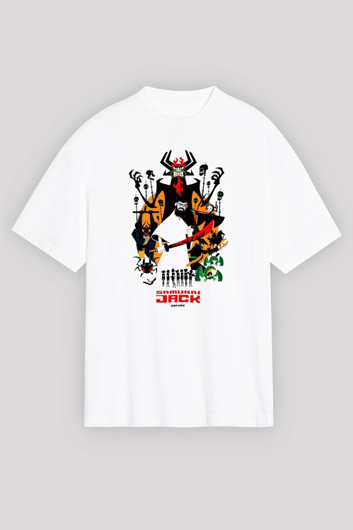 Samurai Jack Beyaz Unisex Tişört T-Shirt