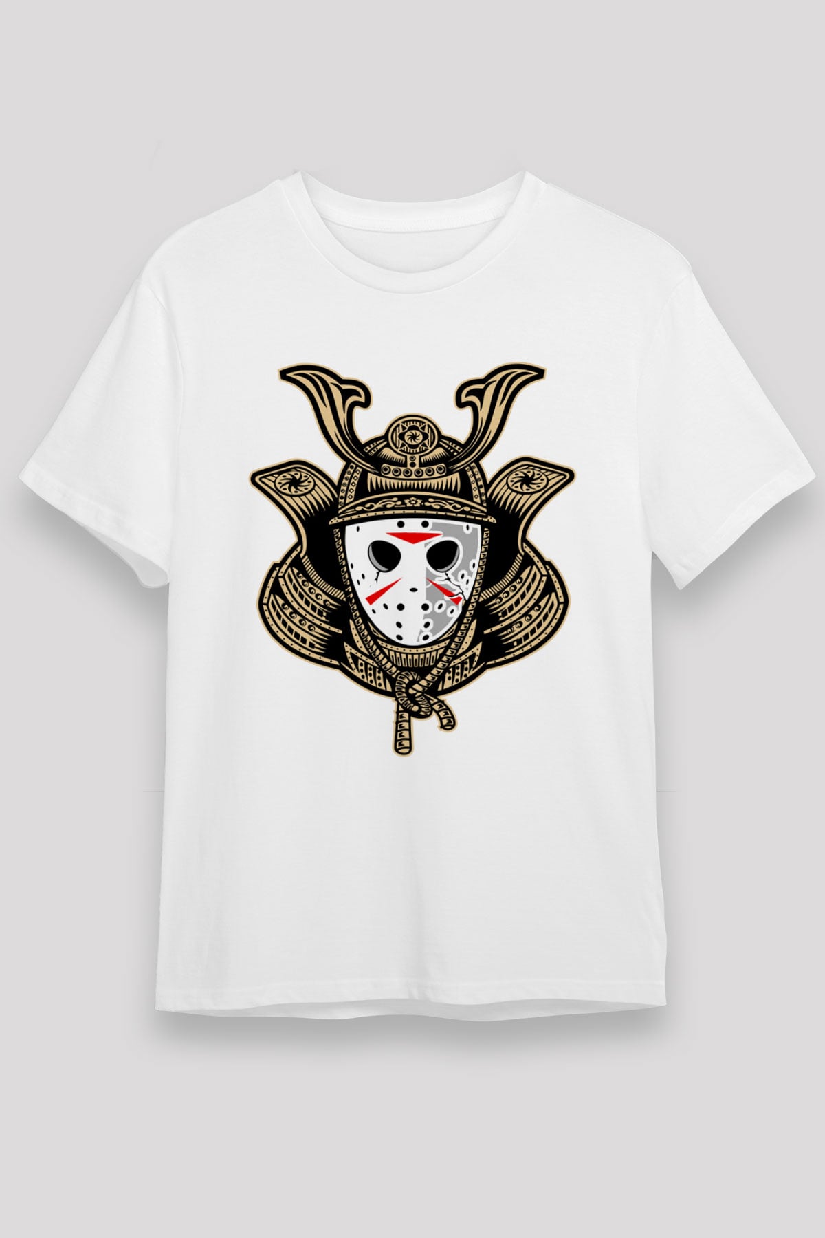 Samurai Jason Baskılı Beyaz Unisex Tshirt