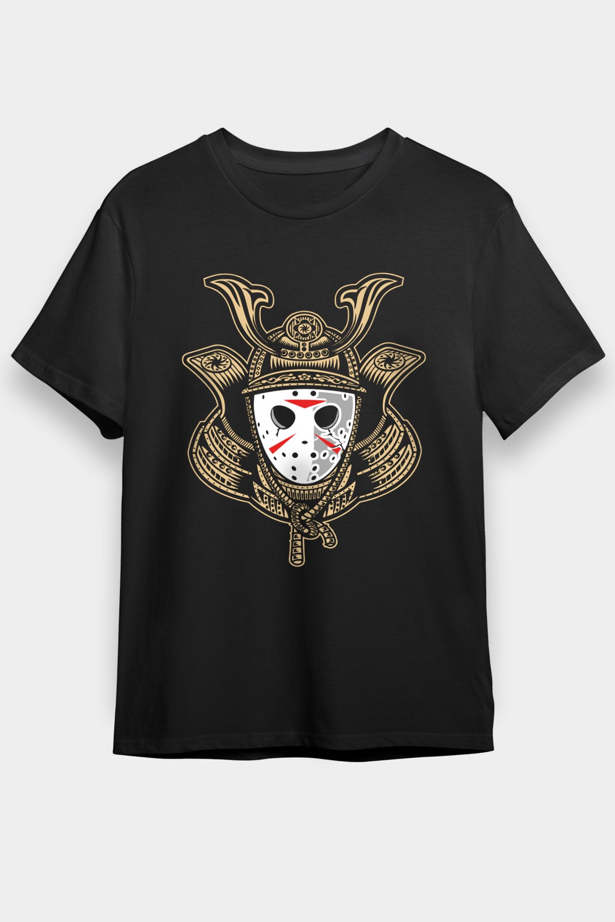 Samurai Jason Baskılı Siyah Unisex Tshirt
