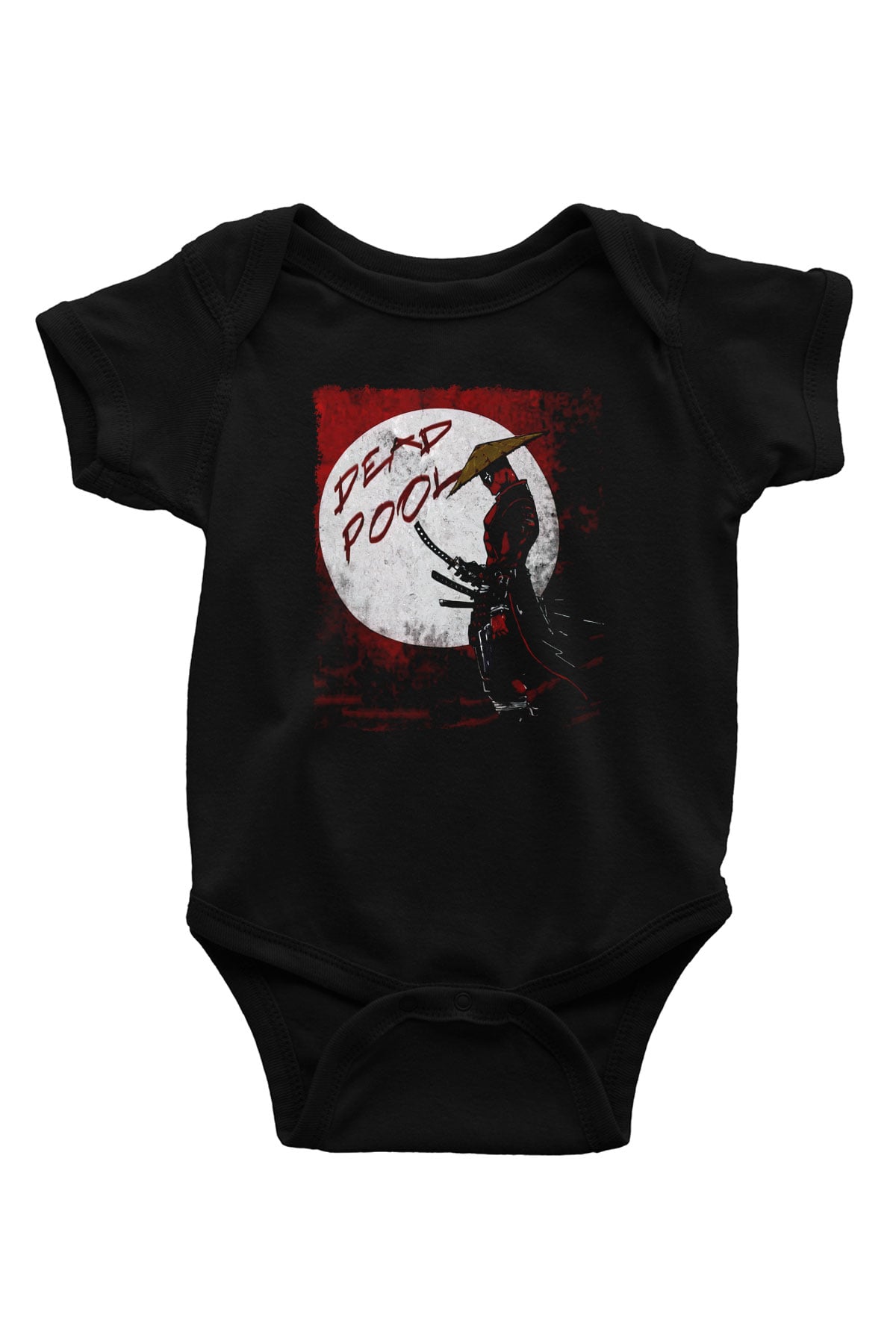 Samuray Deadpool BaskılıBeyaz Tshirt Bebek Body - Zıbın