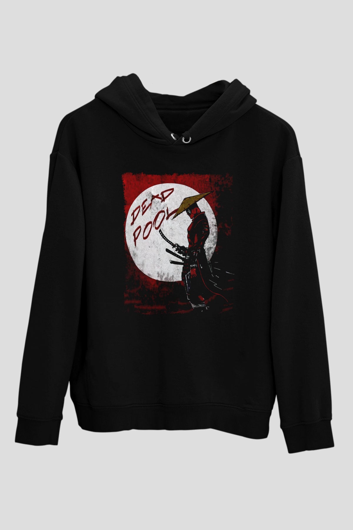 Samuray DeadpoolBeyaz Tshirt Unisex Hoodie