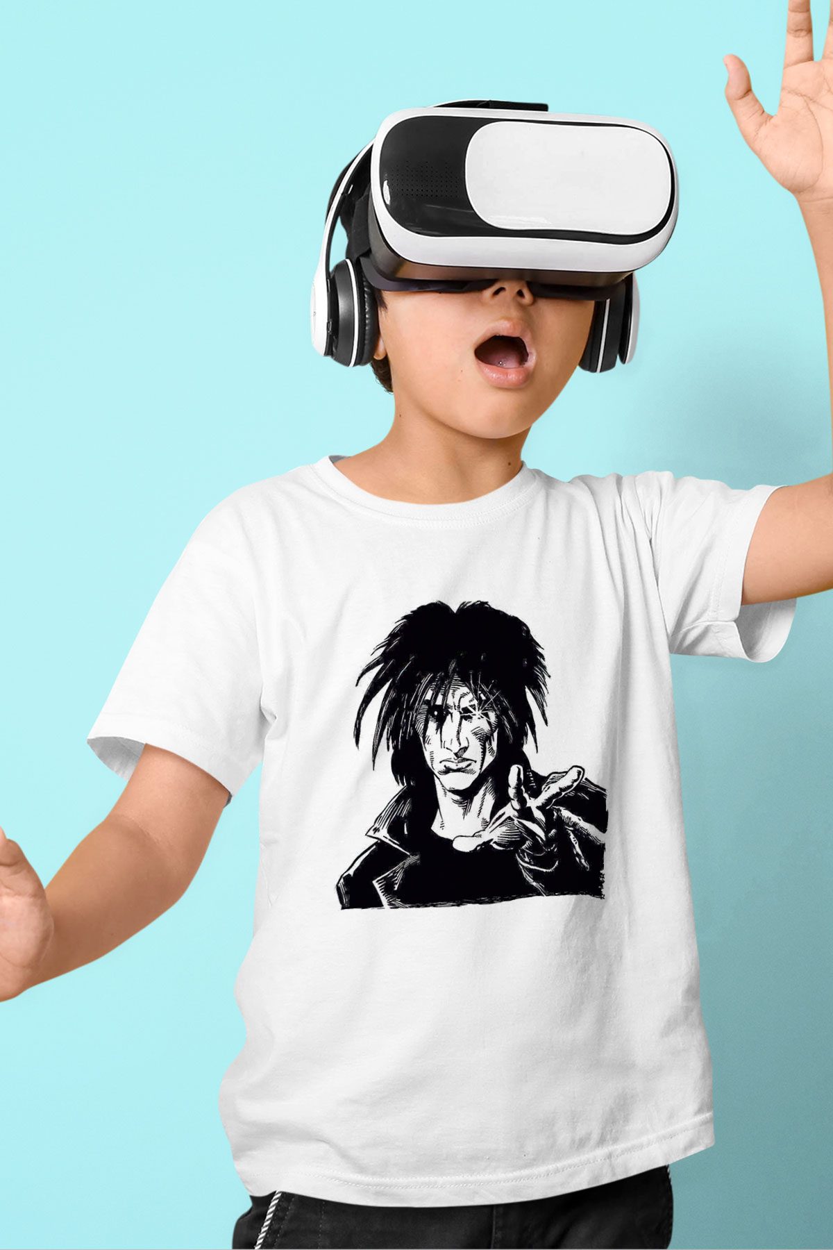 Sandman Baskılı Beyaz Unisex Beyaz Çocuk Tişört - Tshirt