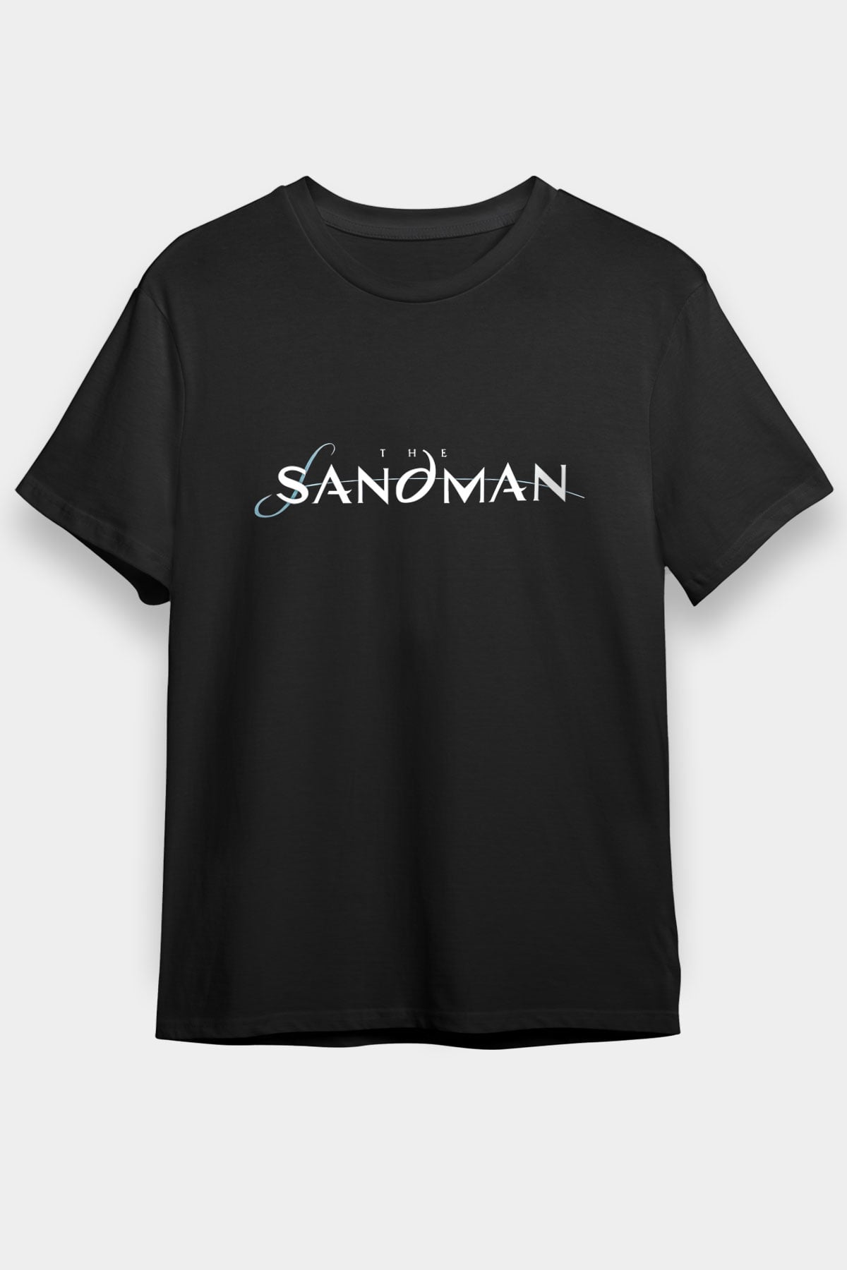 Sandman Baskılı Unisex Siyah Tişört - Tshirt