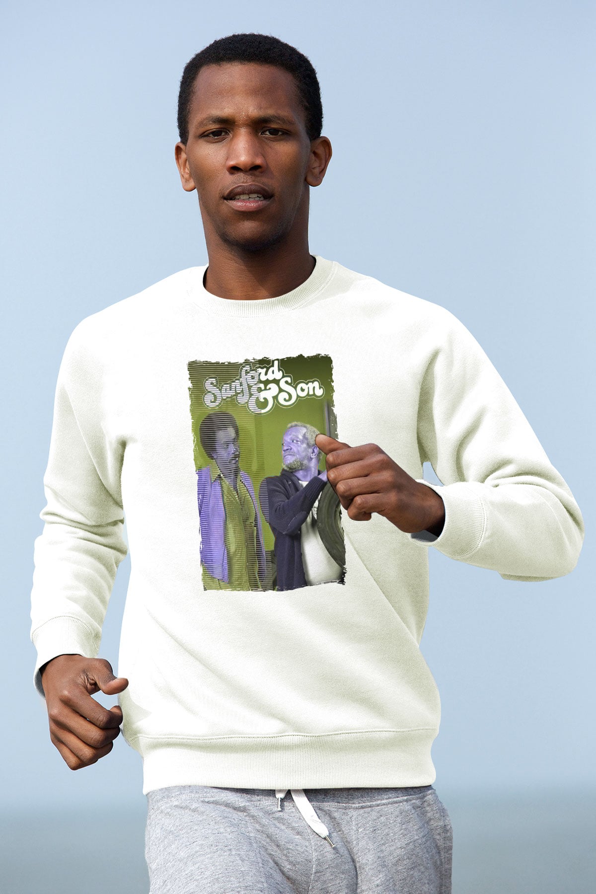 Sanford and Son Beyaz Unisex Sweatshirt