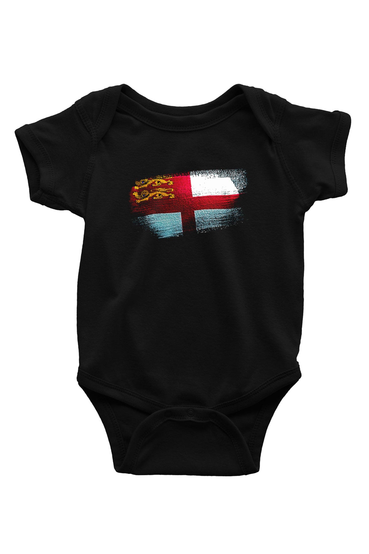 Sark Bayrağı Baskılı Unisex Siyah Bebek Body - Zıbın