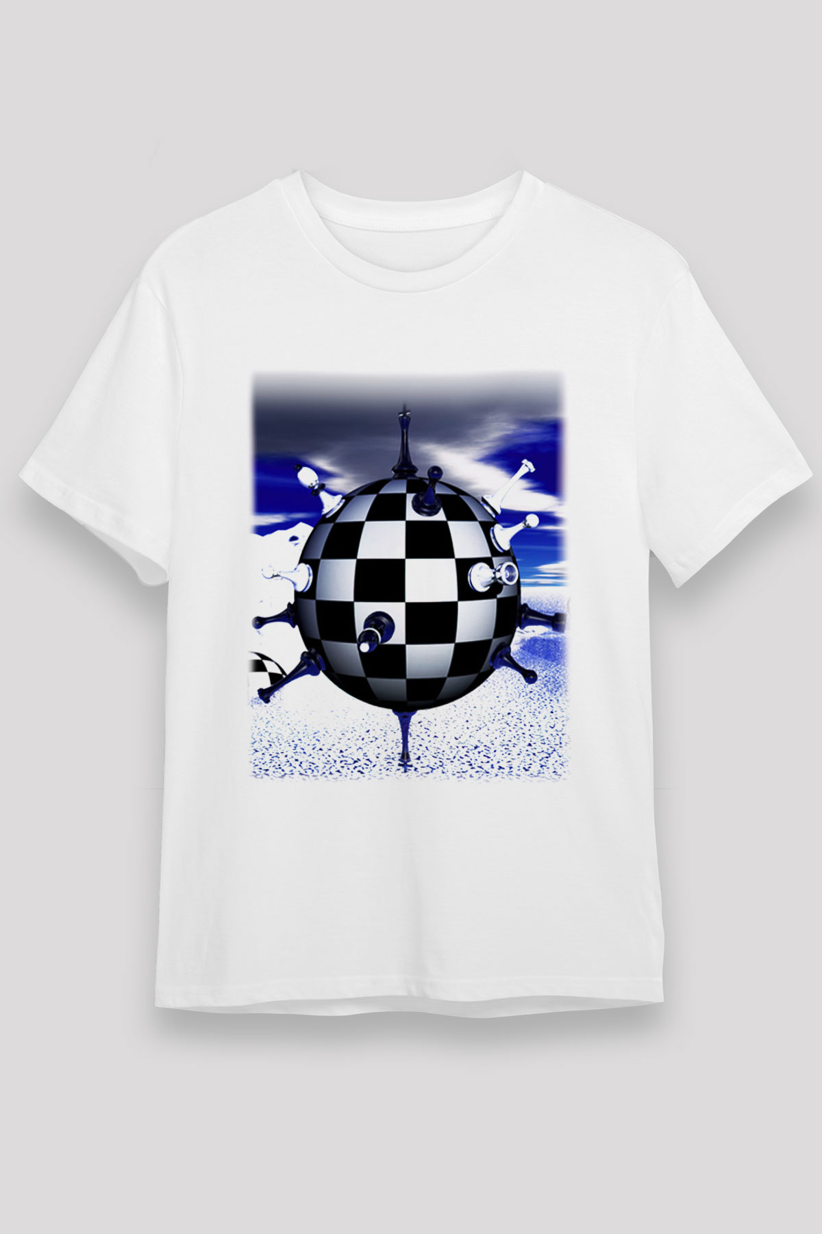 Satranç Beyaz Unisex Tişört T-Shirt - TişörtFabrikası