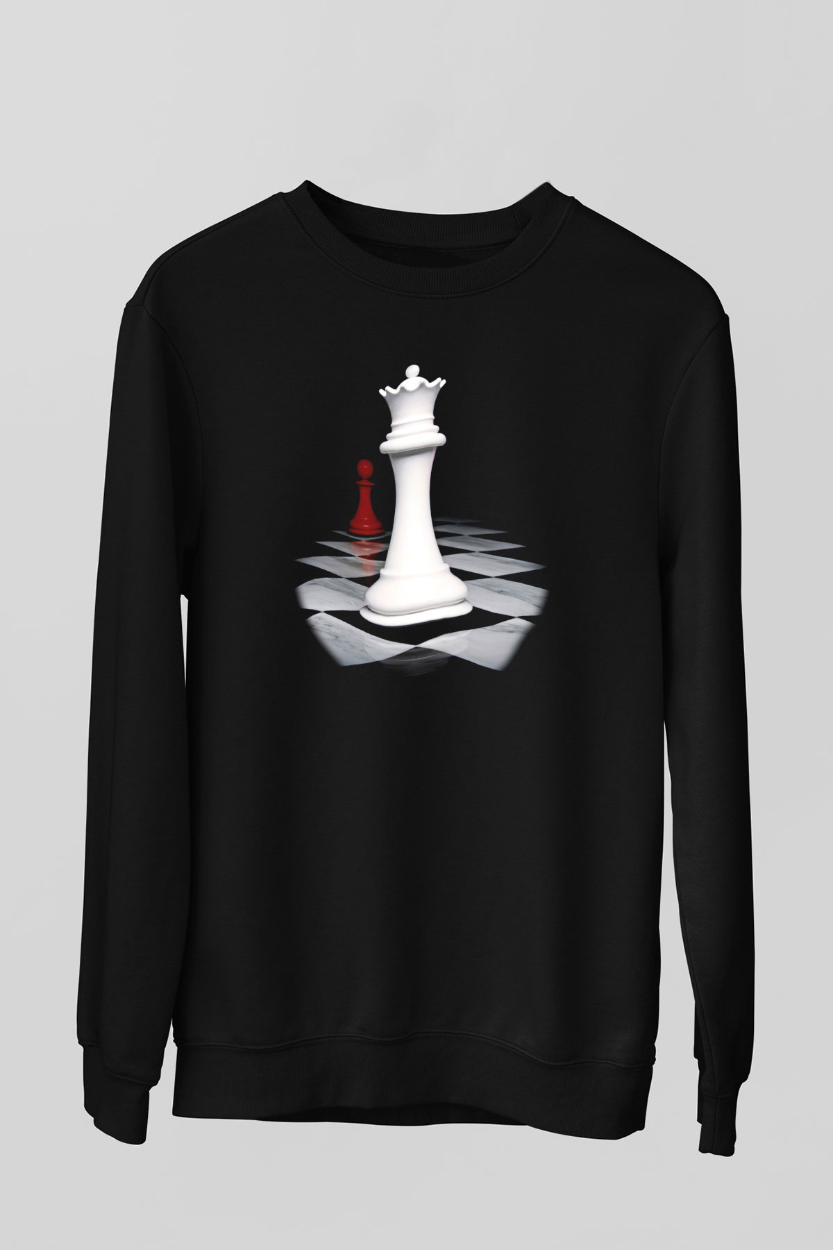 Satranç Siyah Unisex Sweatshirt