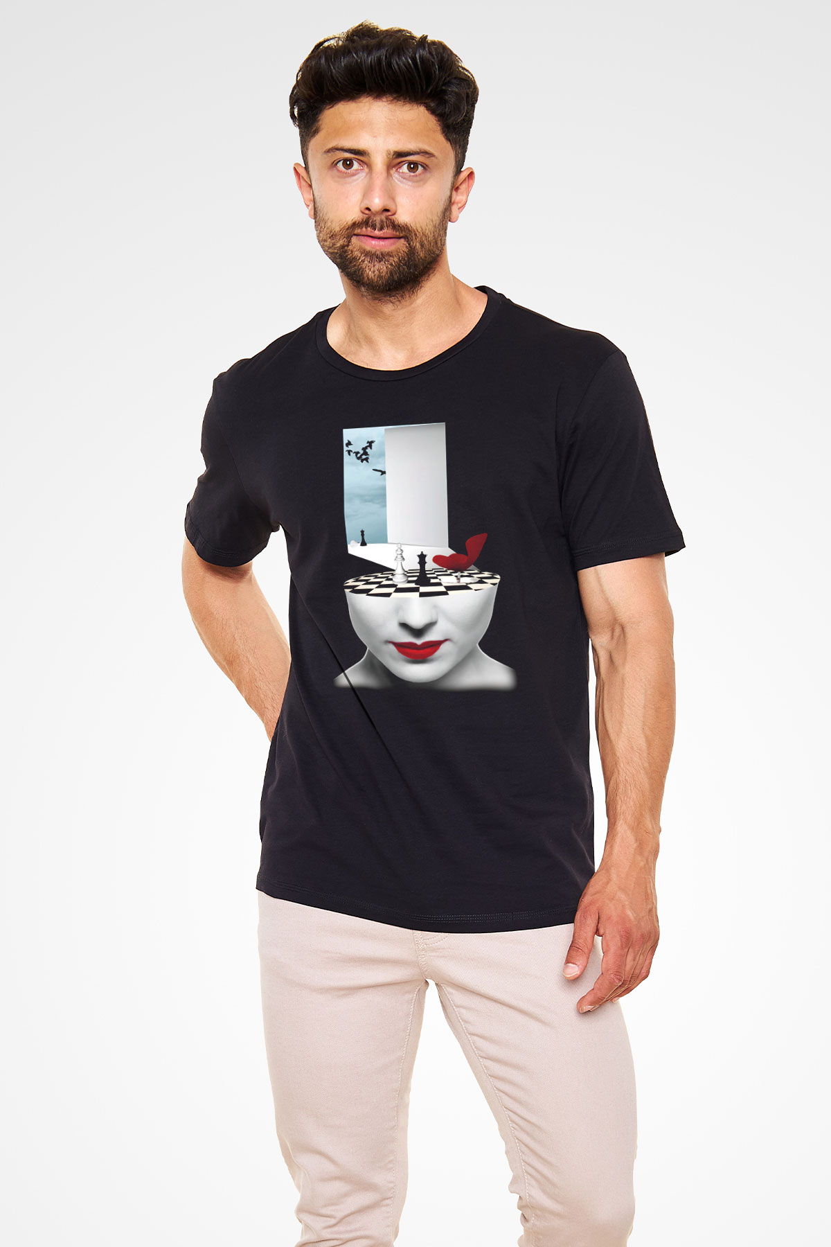 Satranç Siyah Unisex Tişört T-Shirt - TişörtFabrikası