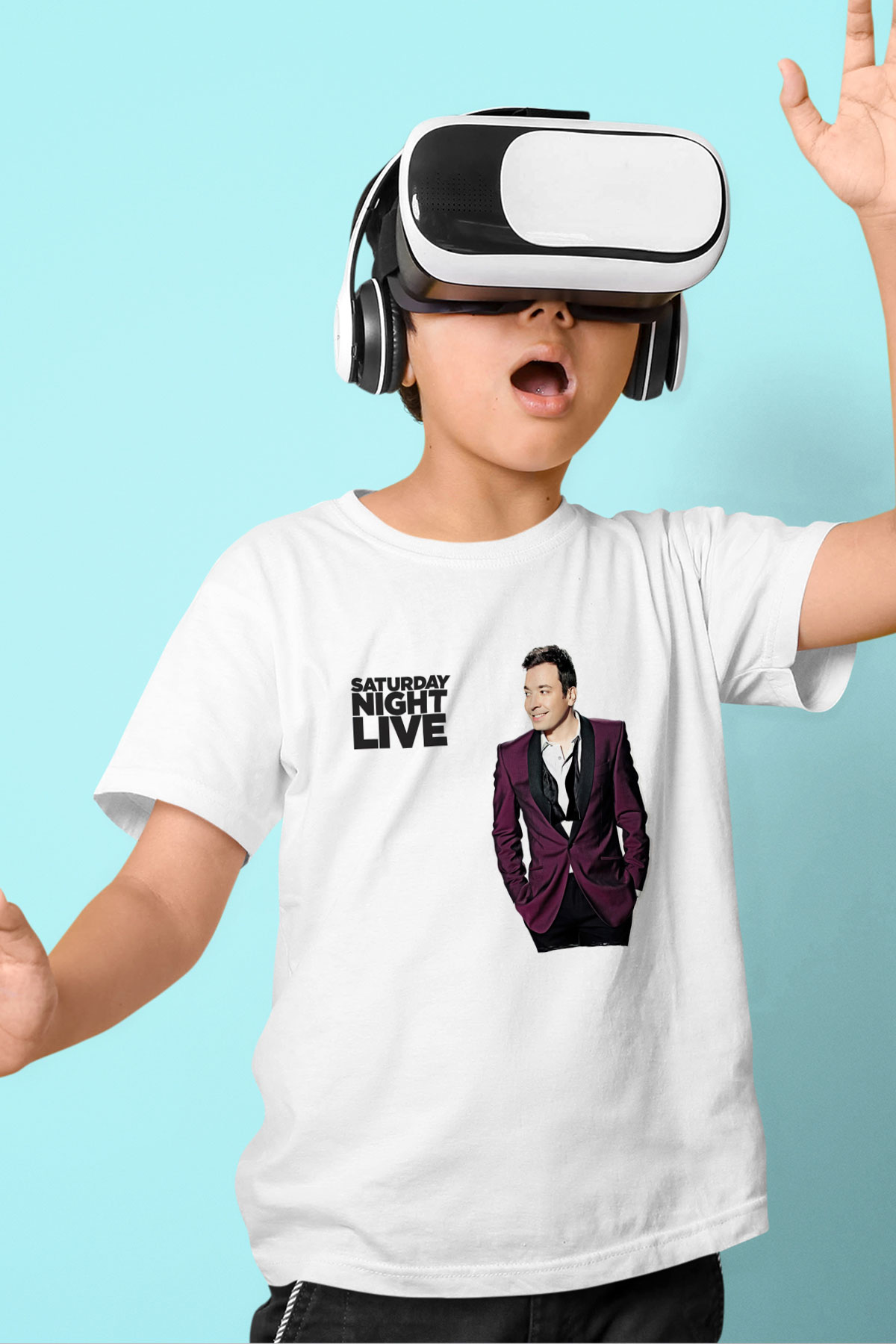 Saturday Night Live Beyaz Unisex Çocuk Tişört