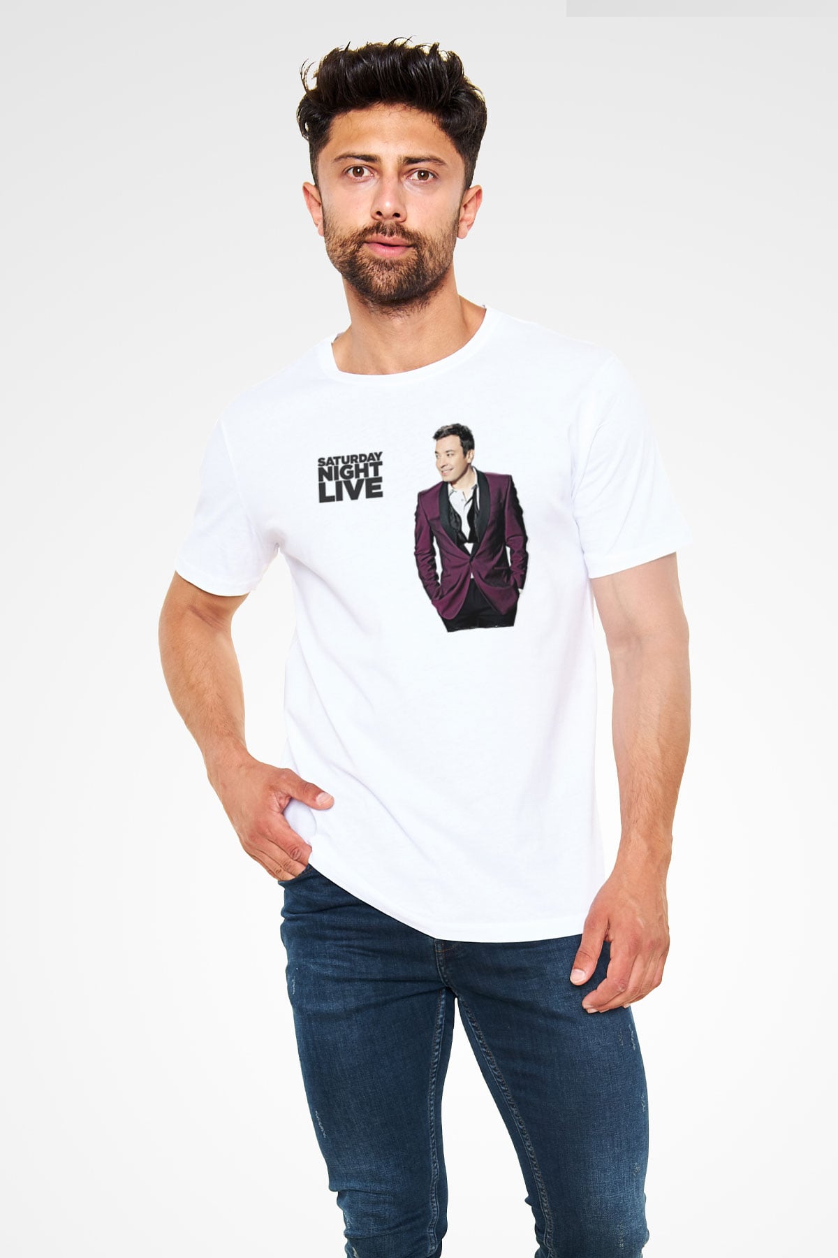Saturday Night Live Beyaz Unisex Tişört T-Shirt