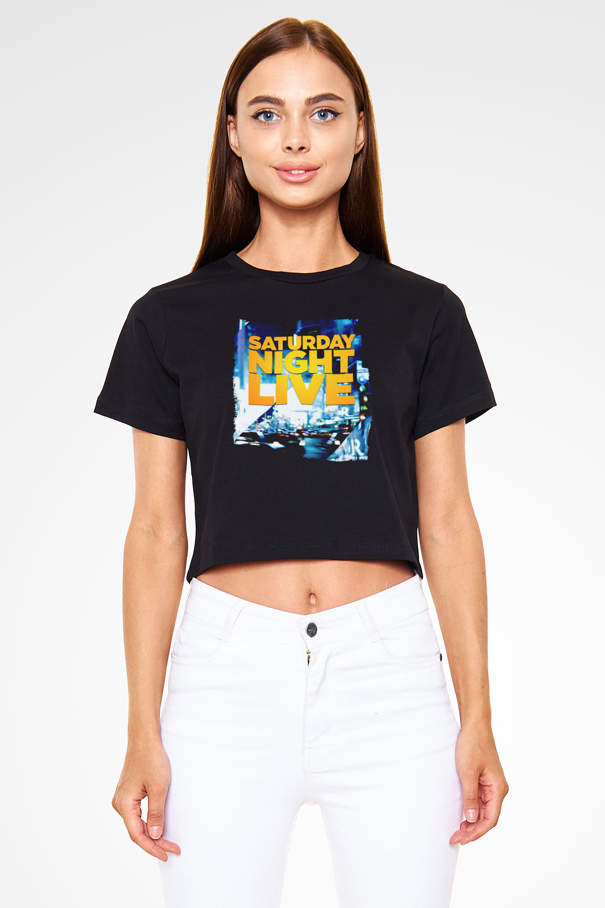 Saturday Night Live Siyah   Crop Top Tişört