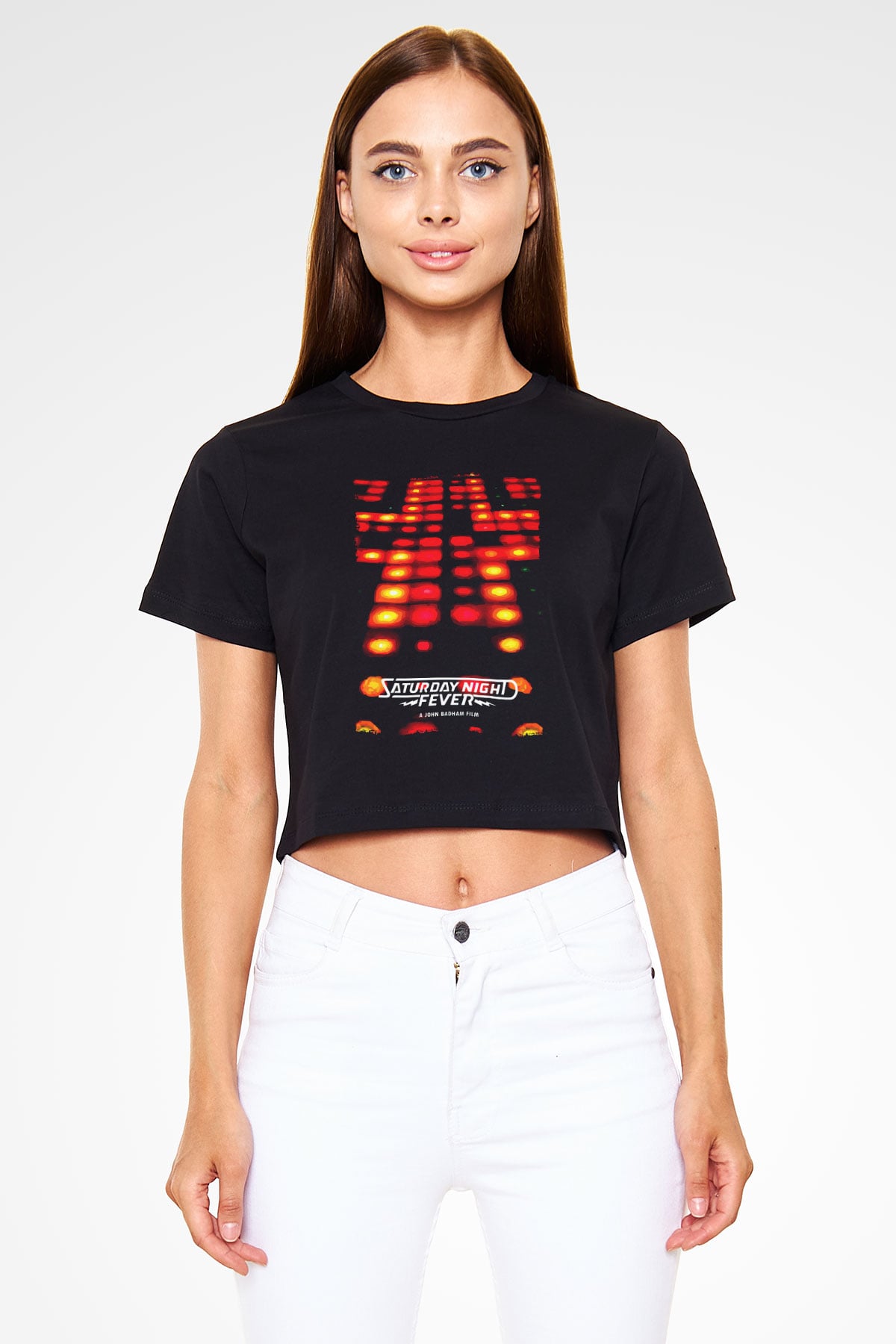 Saturday Night Live Siyah   Crop Top Tişört