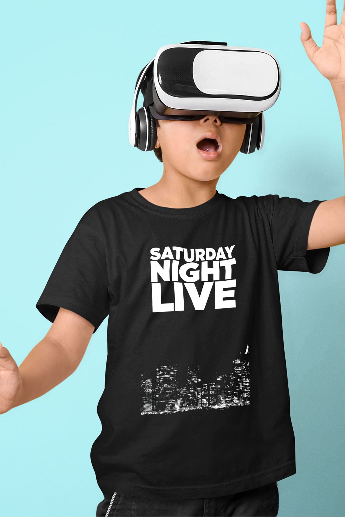 Saturday Night Live Siyah Unisex Çocuk Tişört