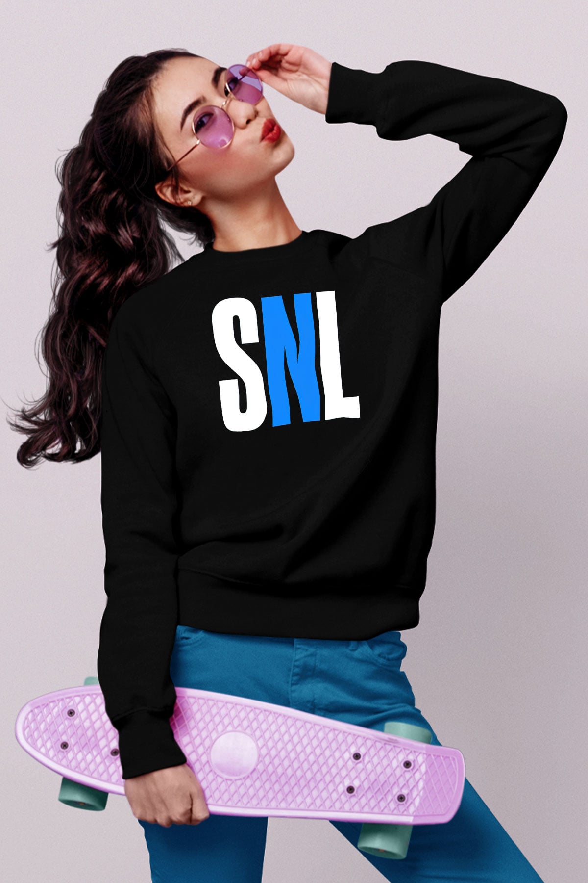 Saturday Night Live Siyah Unisex  Sweatshirt