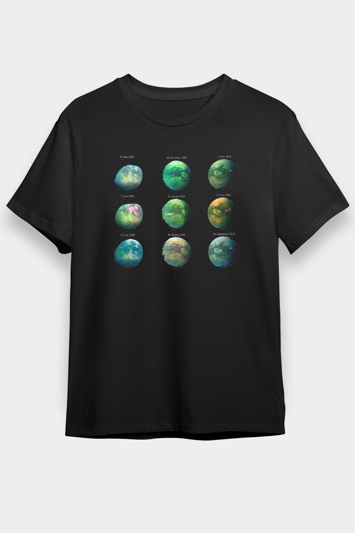 Satürn Siyah Unisex Tişört T-Shirt - TişörtFabrikası