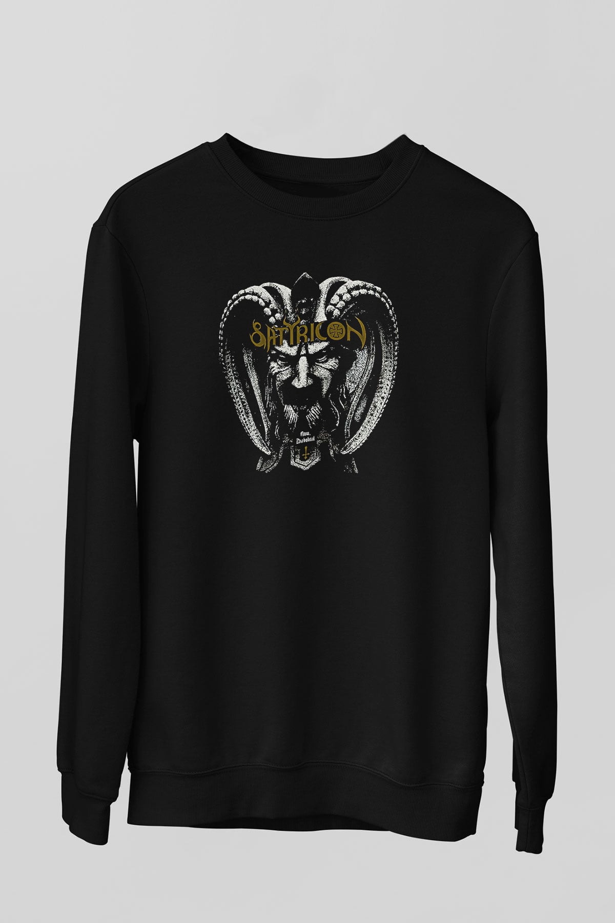 Satyricon Baskılı Unisex Siyah Sweatshirt