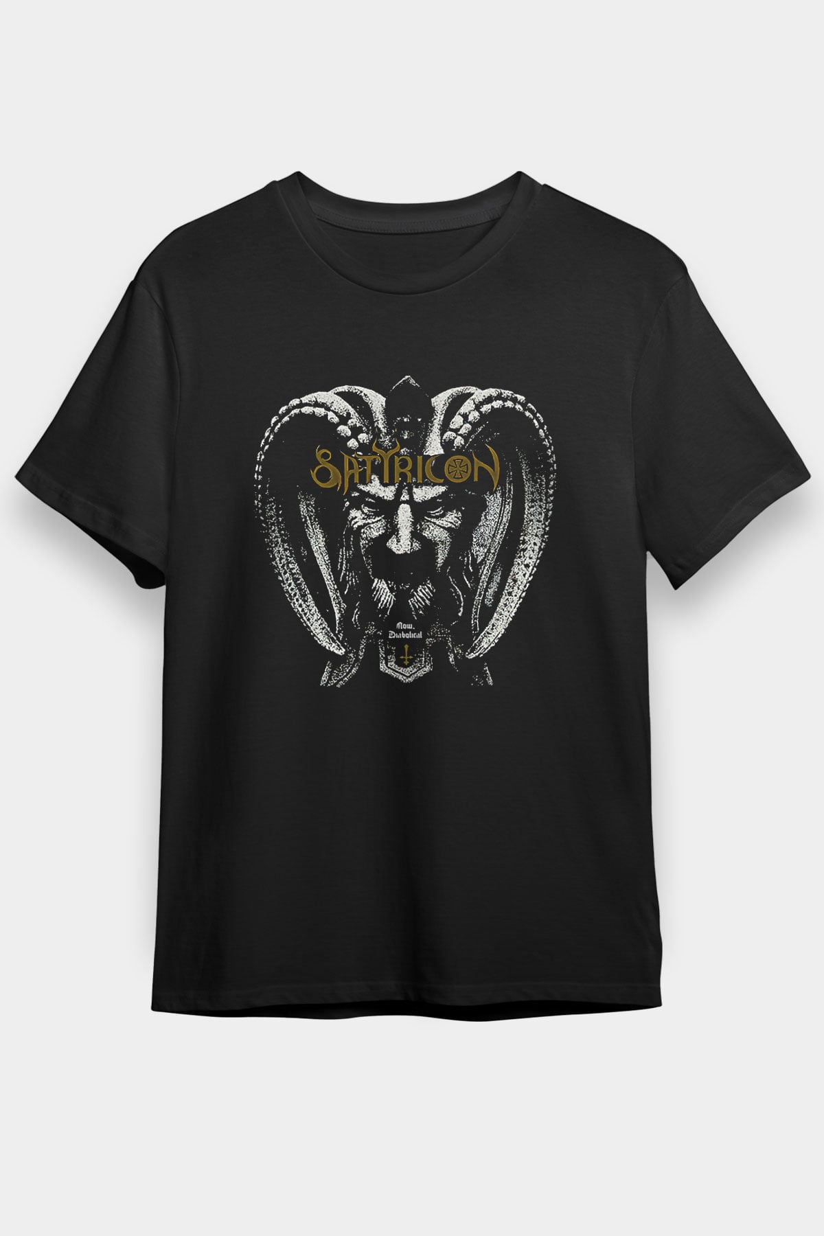 Satyricon Baskılı Unisex Siyah Tişört - Tshirt