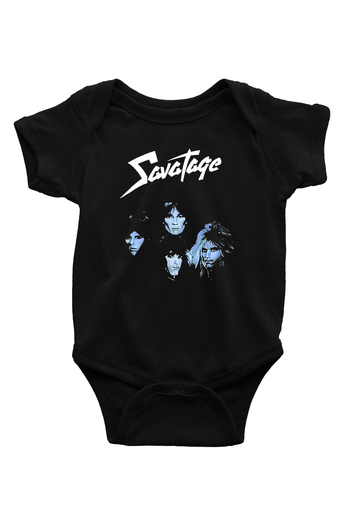 Savatage Baskılı Unisex Siyah Bebek Body - Zıbın