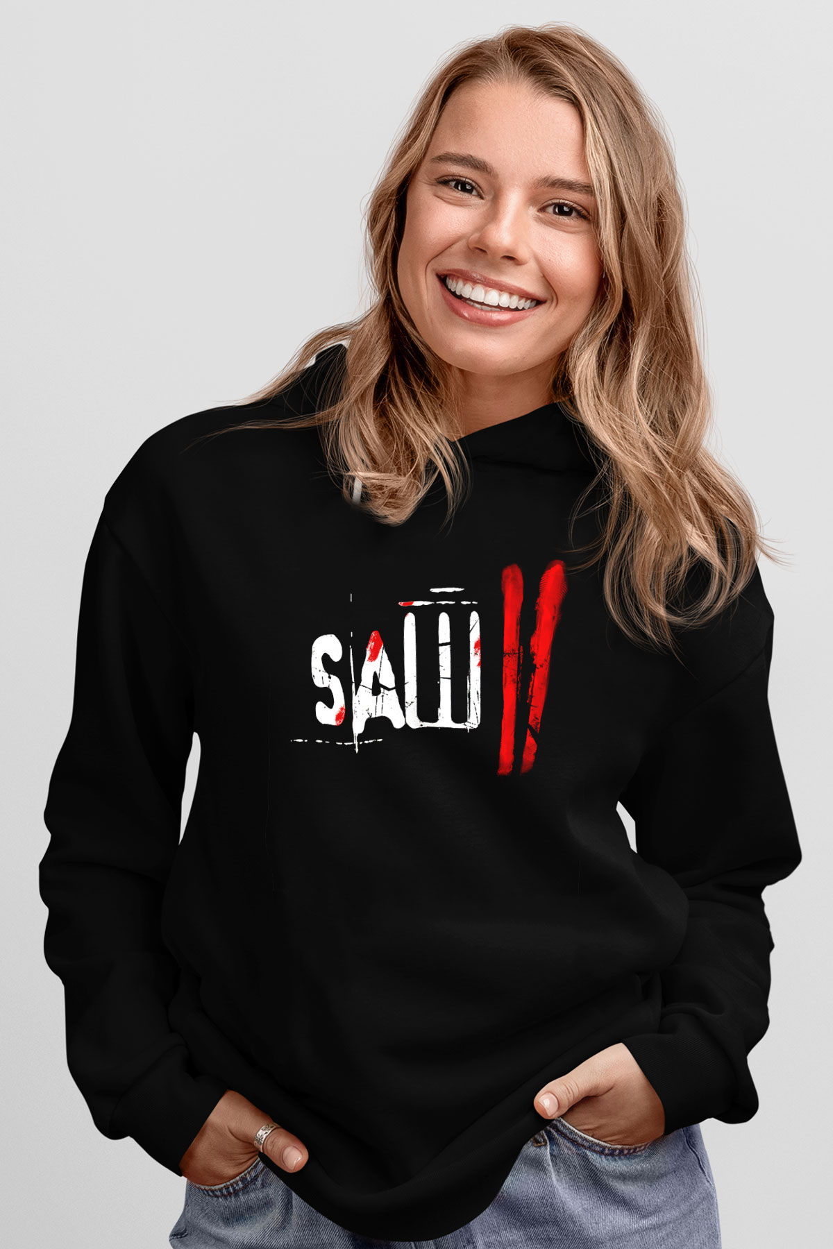 Saw Siyah Unisex Kapşonlu Sweatshirt
