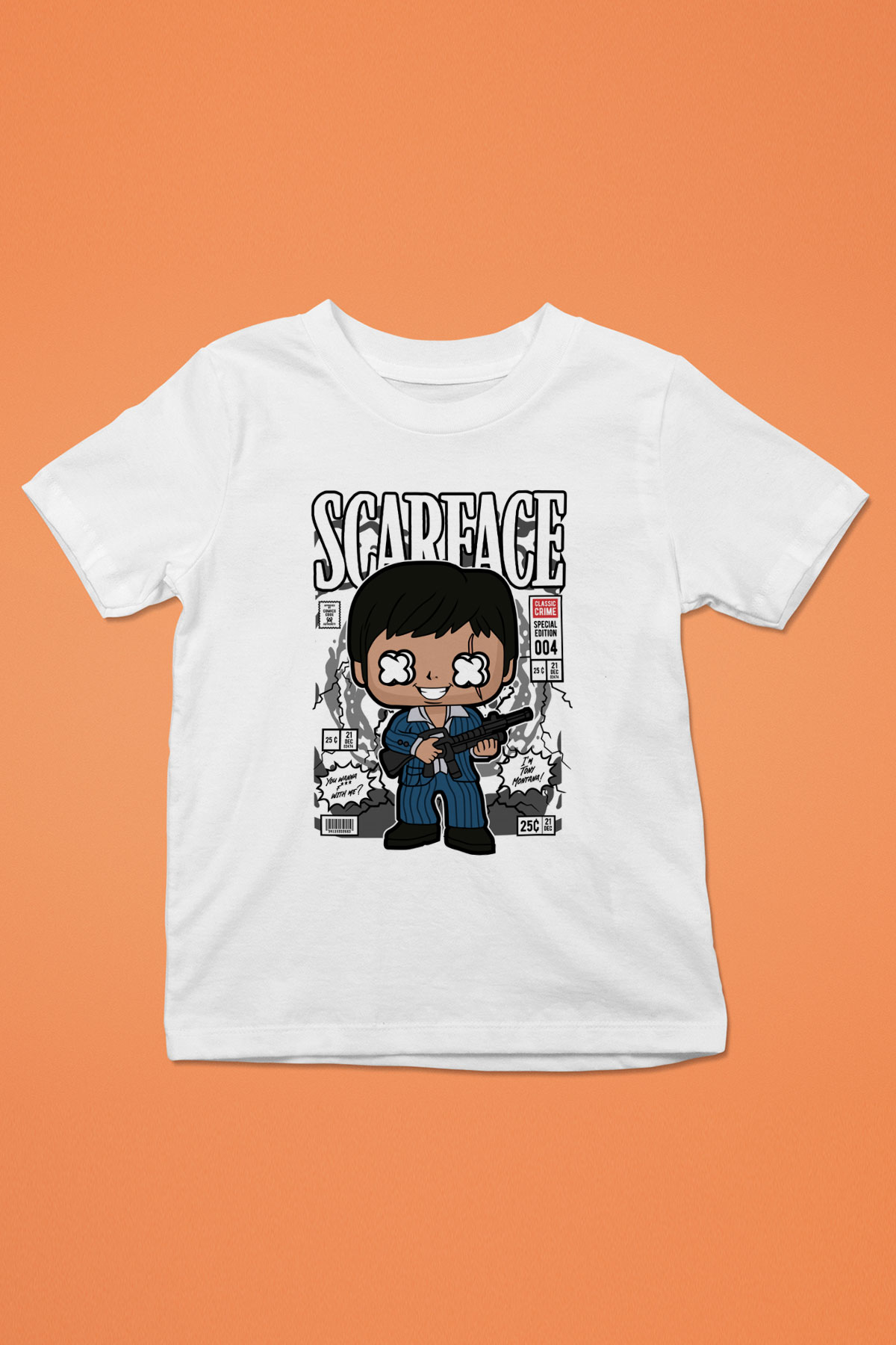 Scarface Baskılı Unisex Beyaz Çocuk Tişört
