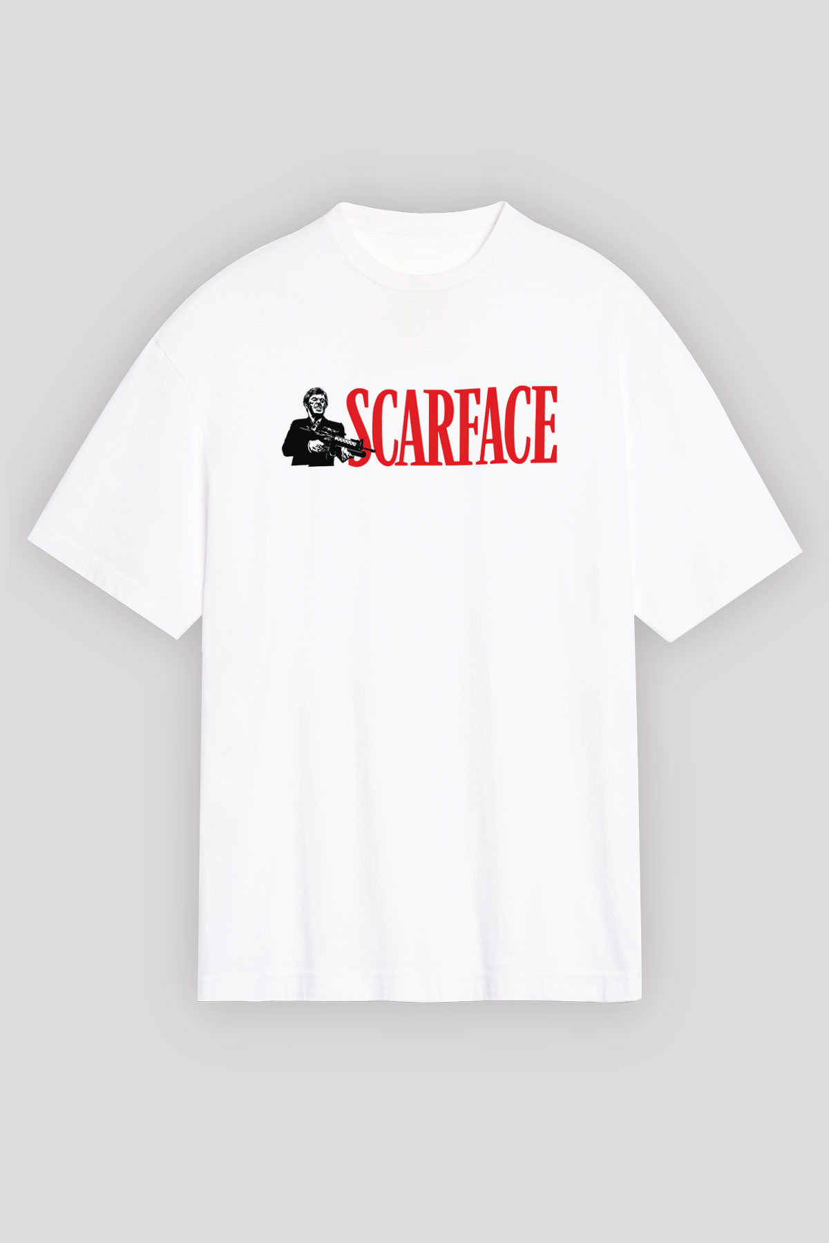 Scarface Beyaz Unisex Oversize Tişört T-Shirt