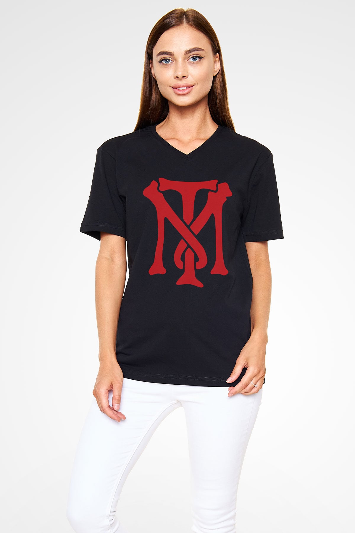 Scarface Siyah Unisex V Yaka Tişört T-Shirt
