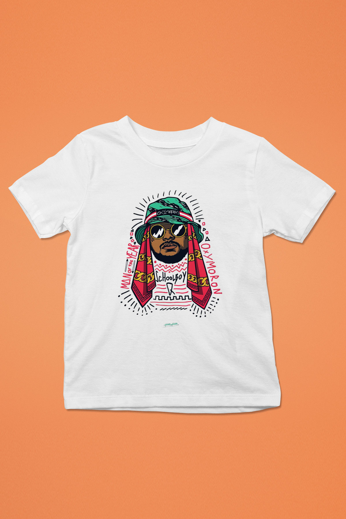 Schoolboy Q Baskılı Beyaz Unisex Çocuk Tişört