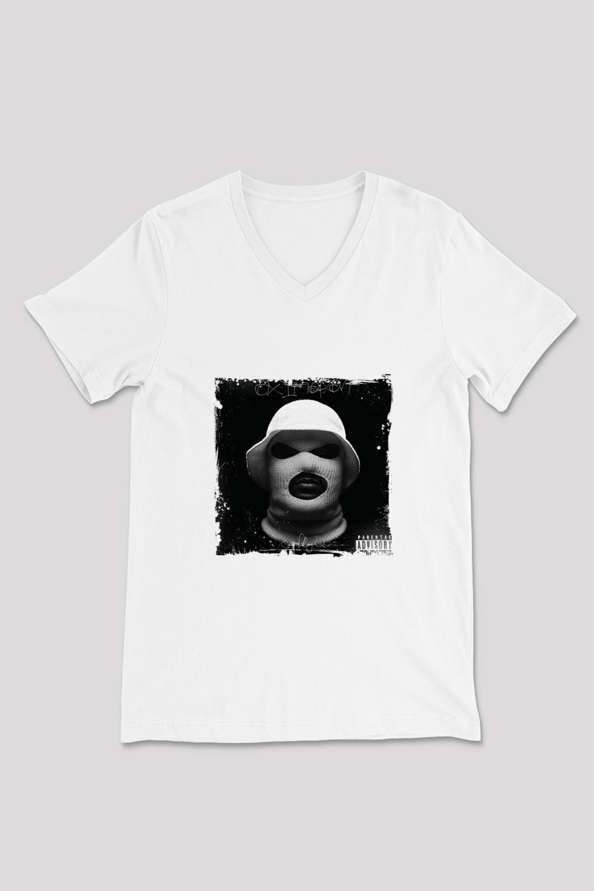 Schoolboy Q Baskılı Beyaz V Yaka Unisex Tişört