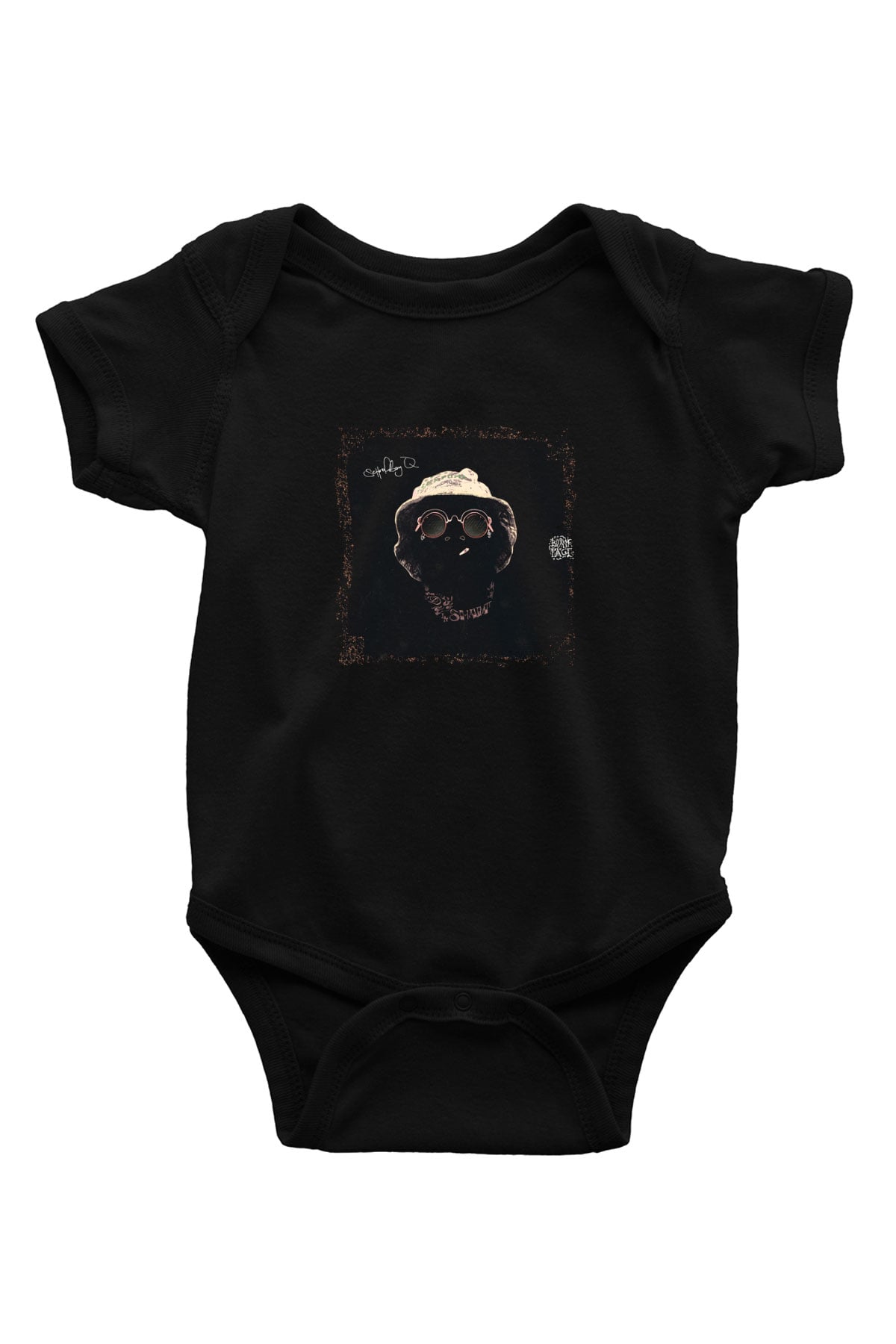 Schoolboy Q Baskılı Unisex Siyah Bebek Body - Zıbın