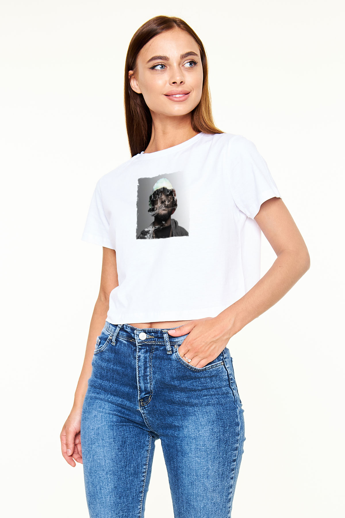 Schoolboy Q Beyaz  Crop Top Tişört