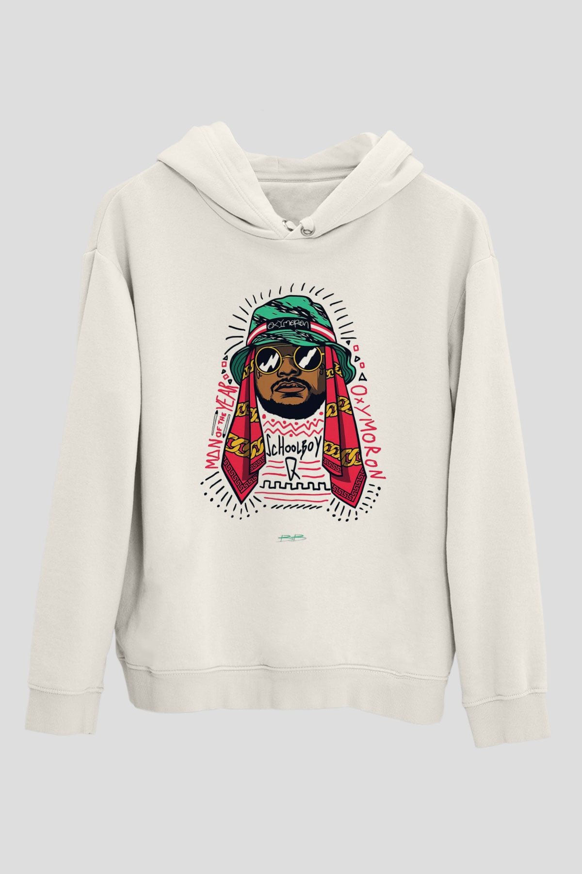 Schoolboy Q Beyaz Unisex Kapşonlu Sweatshirt