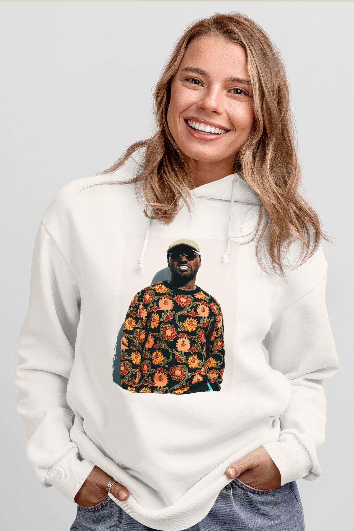 Schoolboy Q Beyaz Unisex Kapüşonlu Sweatshirt