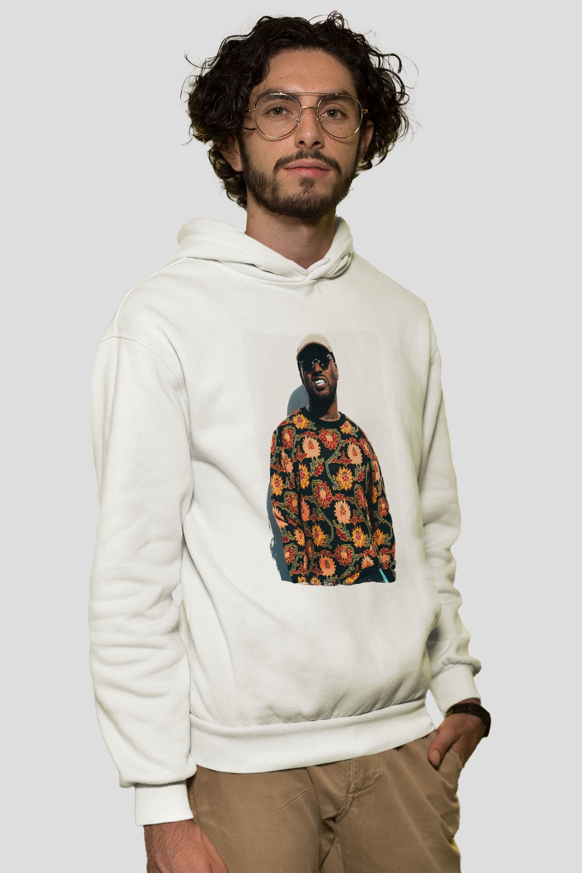 Schoolboy Q Beyaz Unisex Kapüşonlu Sweatshirt