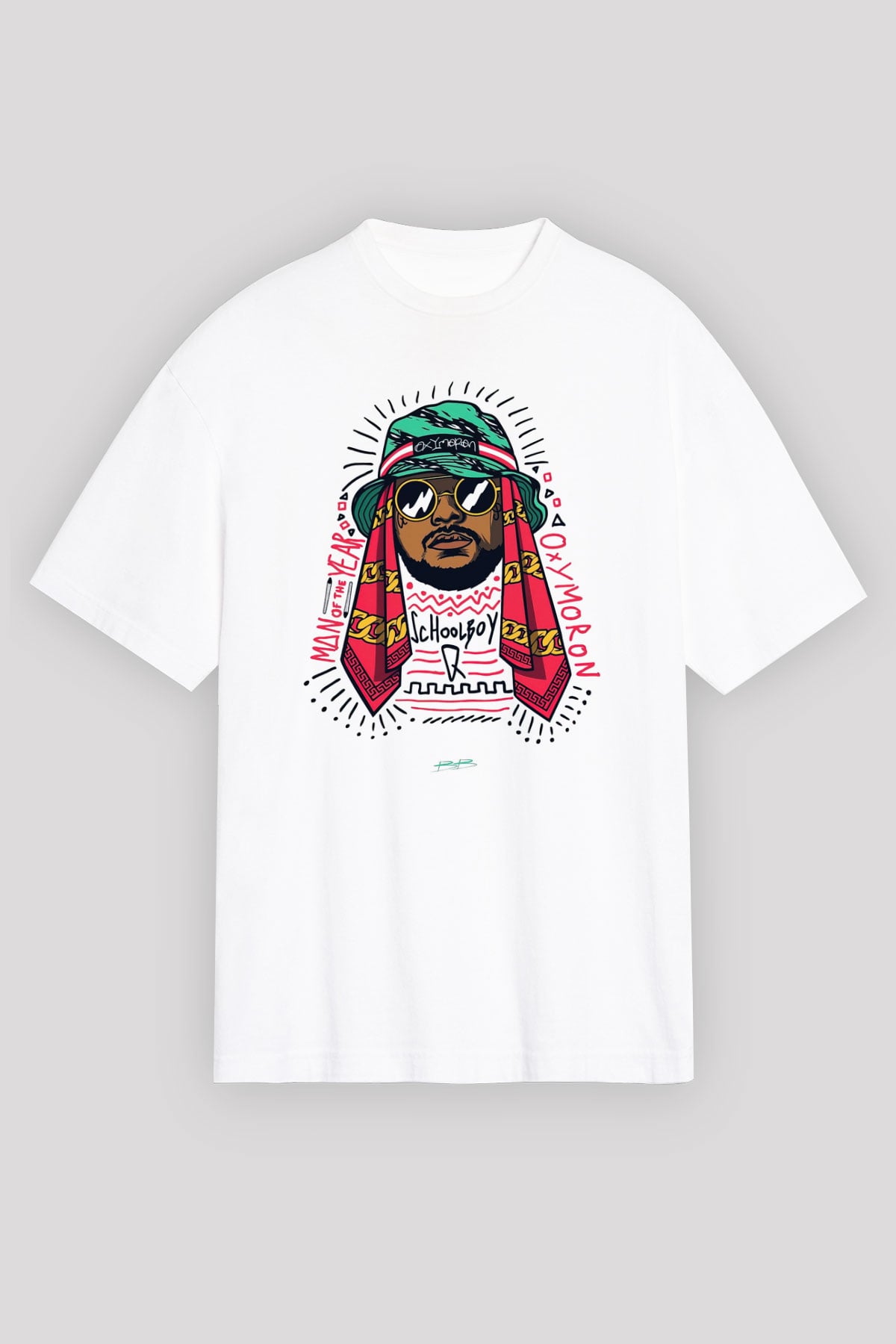Schoolboy Q Beyaz Unisex Oversize Tişört T-Shirt