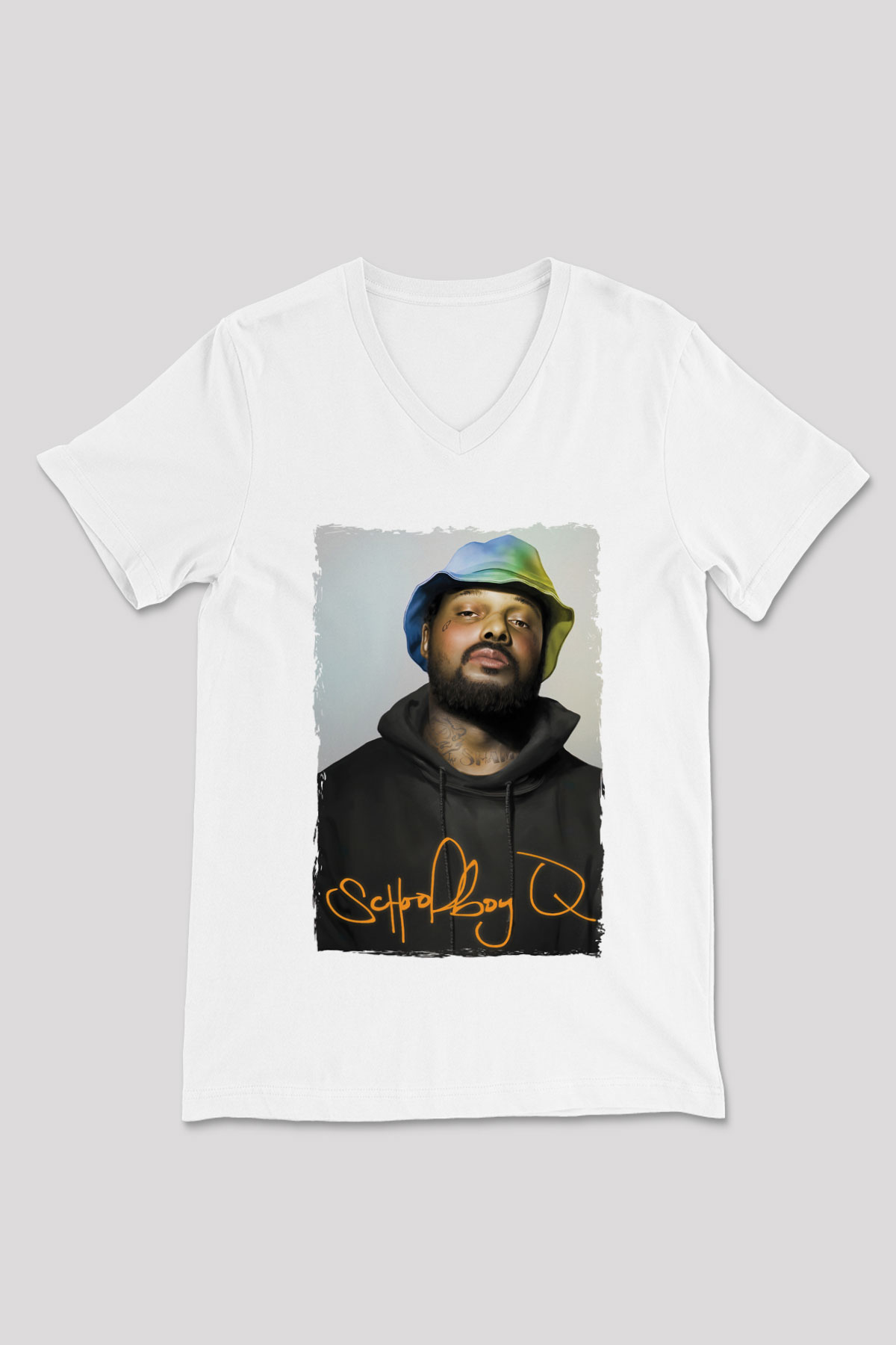 Schoolboy Q Beyaz Unisex V Yaka Tişört