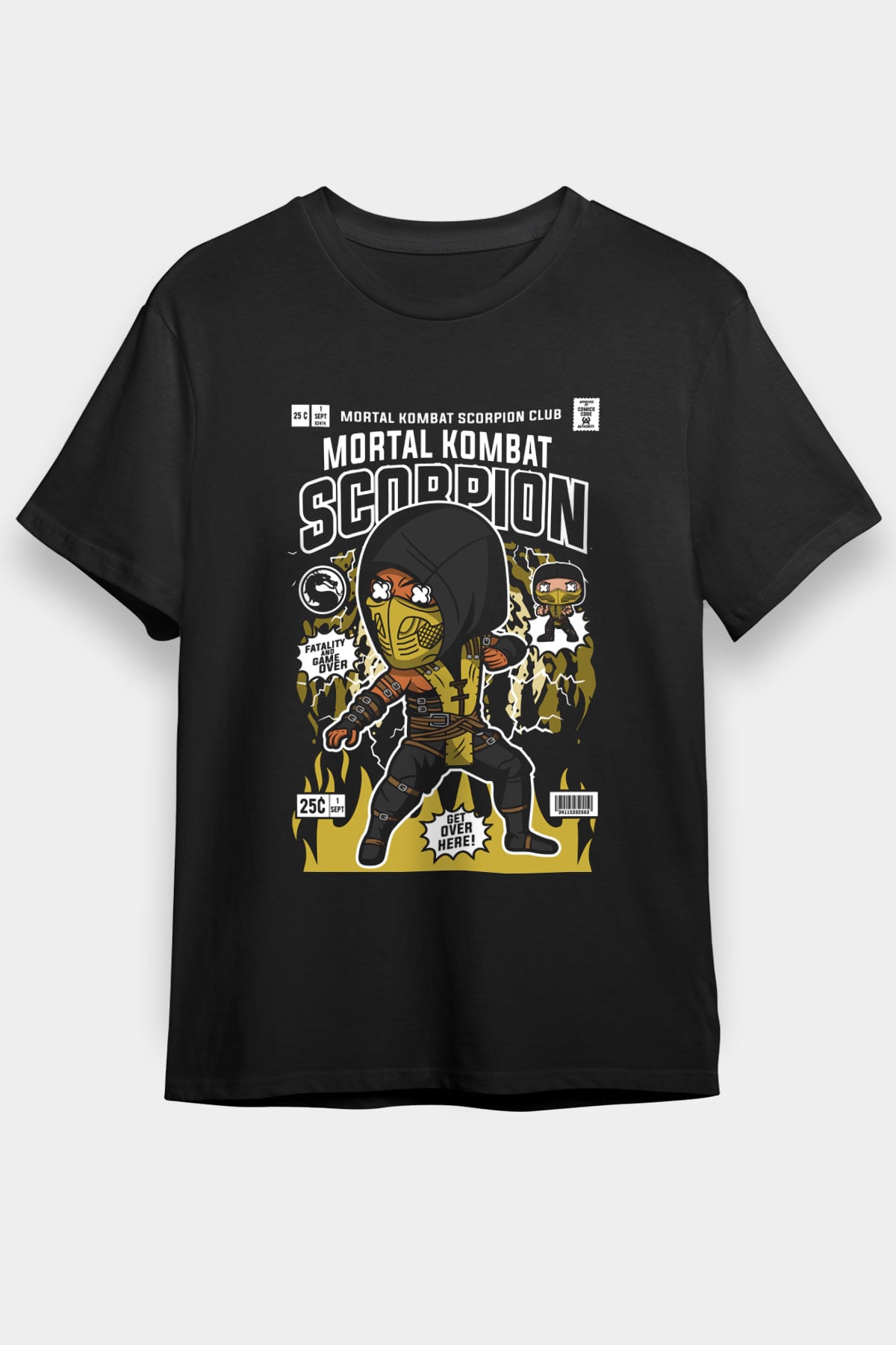 Scorpion Baskılı Unisex Siyah Tişört