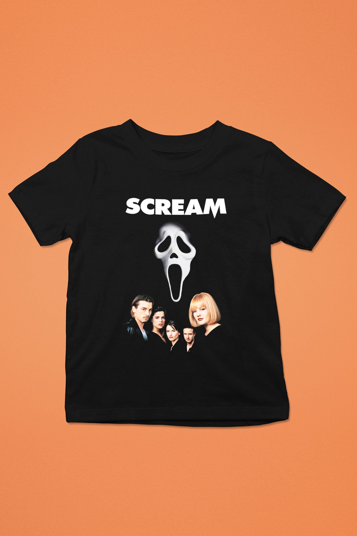 Scream Baskılı Siyah Unisex Çocuk Tişört