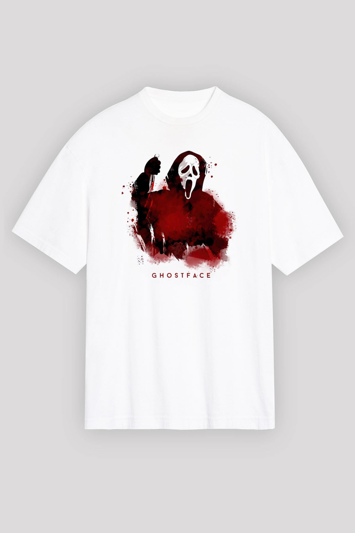 Scream Baskılı Unisex Beyaz Tişört