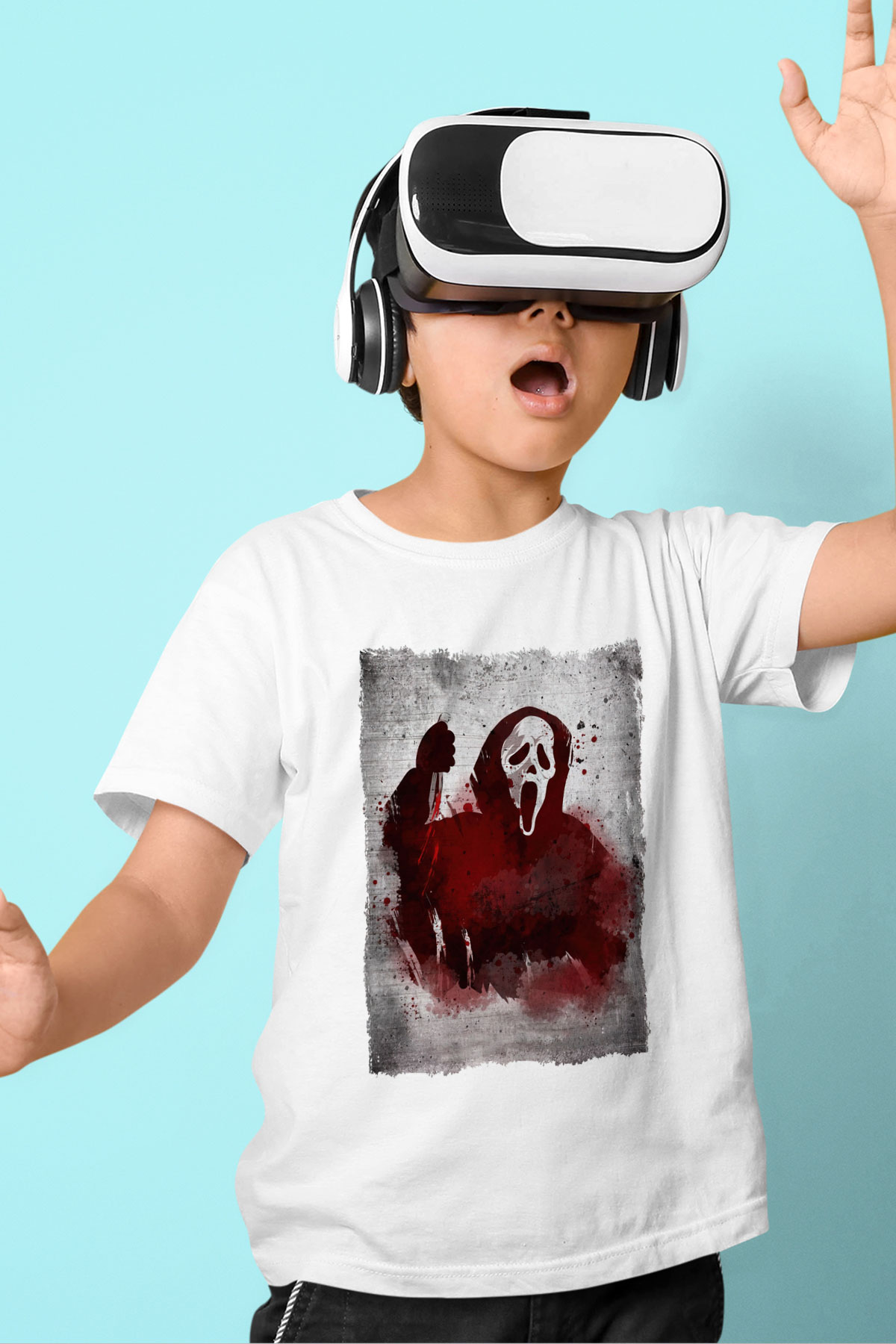 Scream Beyaz Unisex Çocuk Tişört