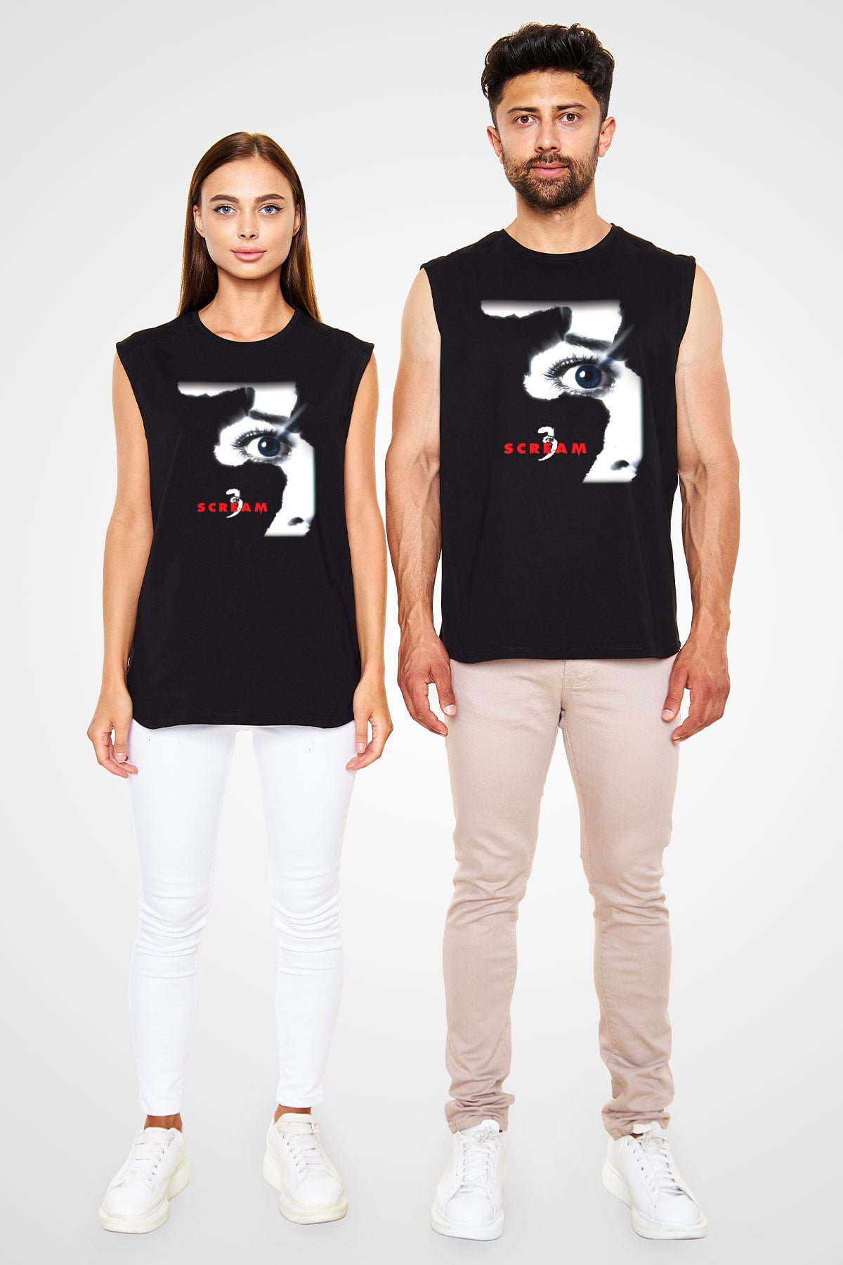 Scream Siyah Unisex Kolsuz Tişört