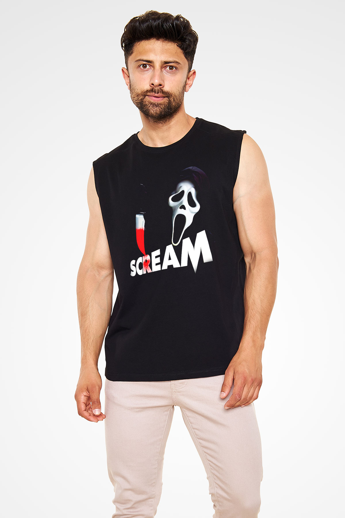 Scream Siyah Unisex Kolsuz Tişört