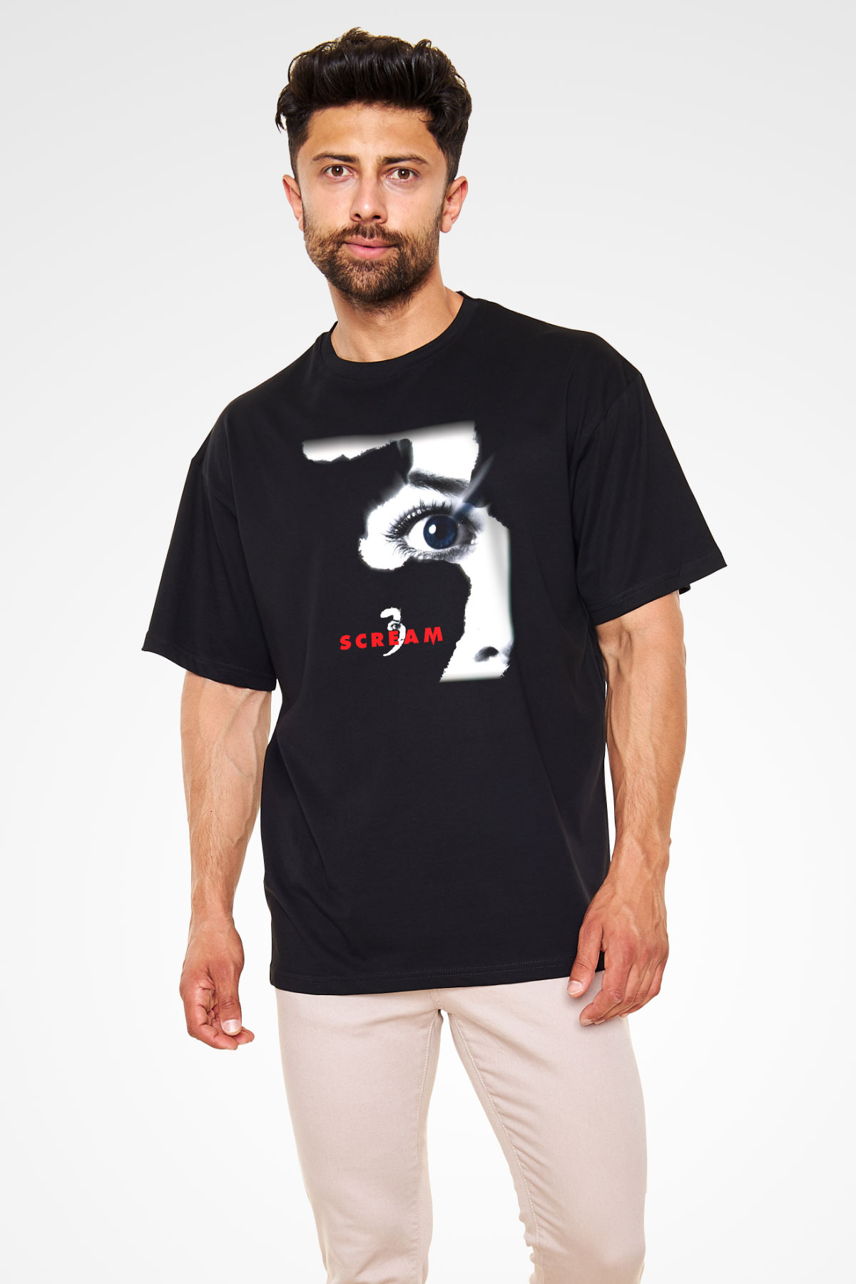 Scream Siyah Unisex Oversize Tişört T-Shirt