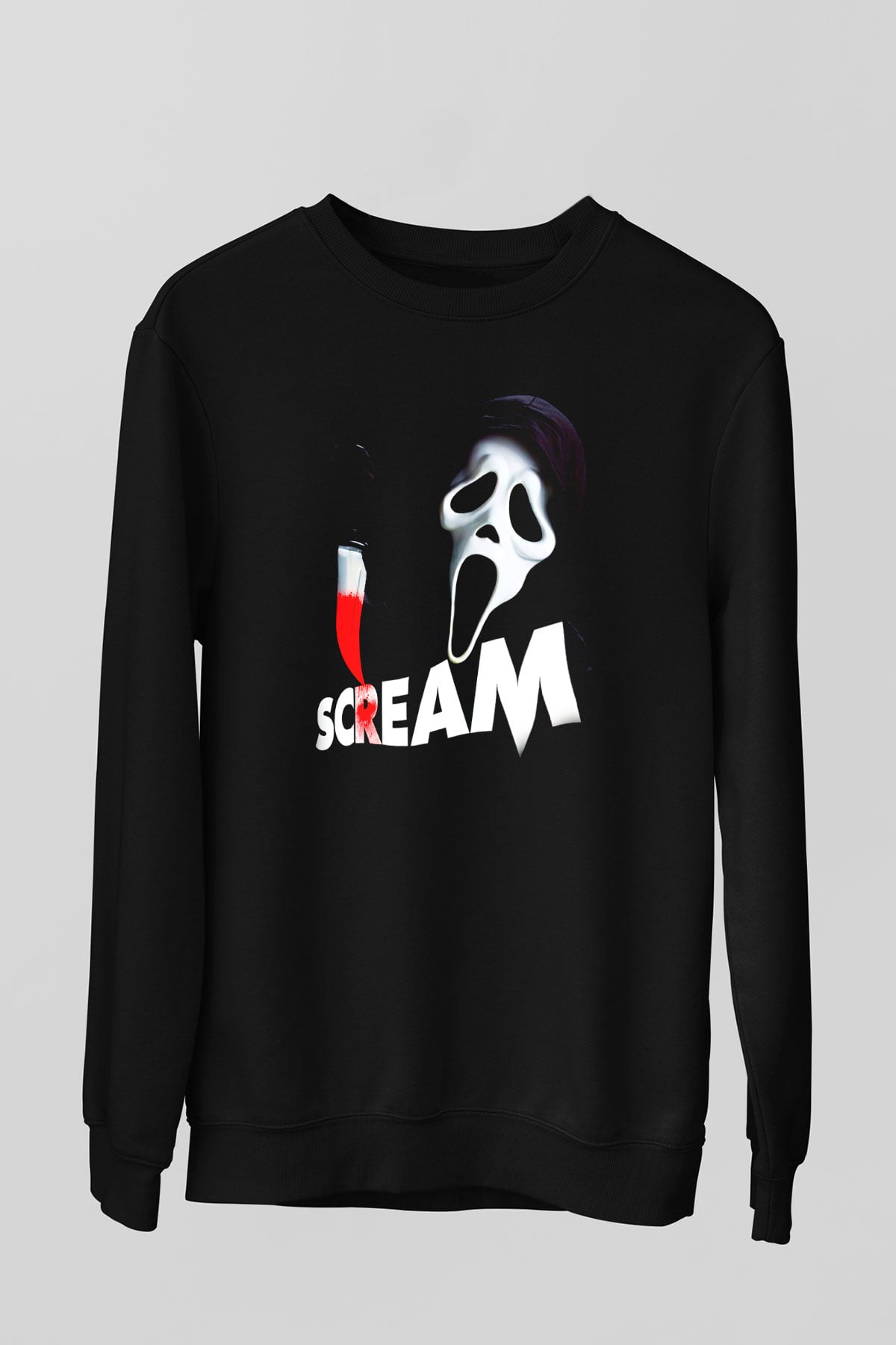 Scream Siyah Unisex Sweatshirt