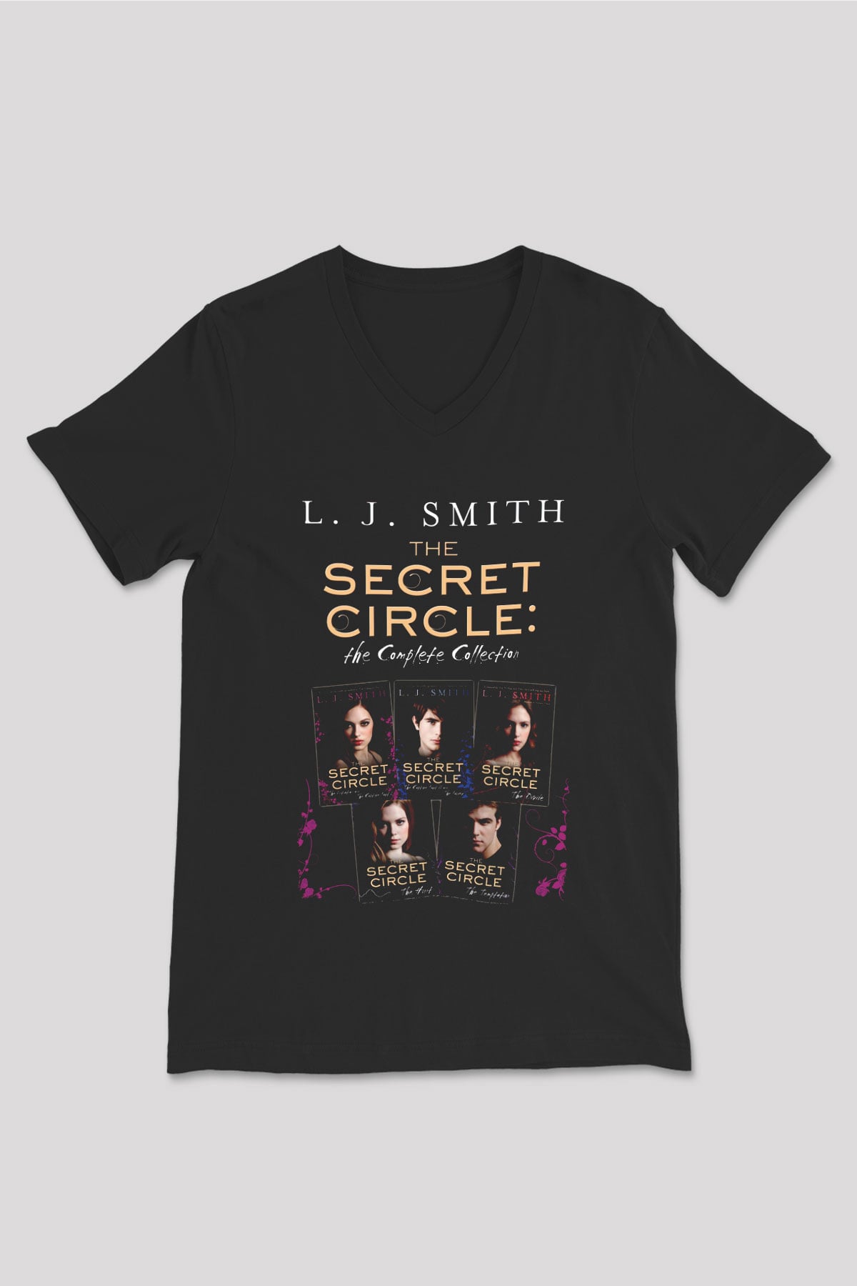 Secret Circle Siyah Unisex V Yaka Tişört