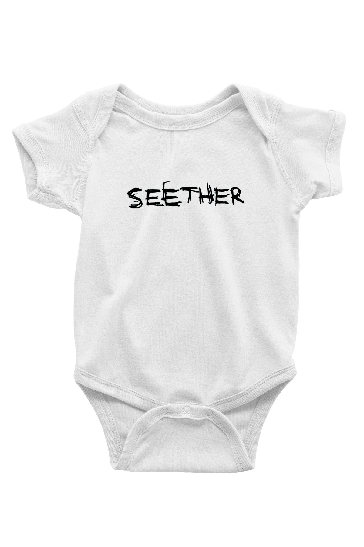 Seether Baskılı Beyaz Unisex Bebek Body - Zıbın